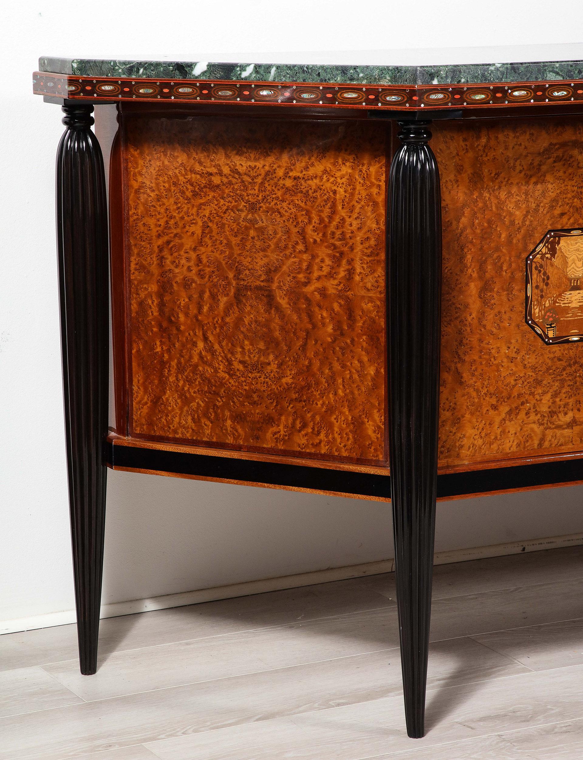 French Important and Unique Art Deco Sideboard For Sale
