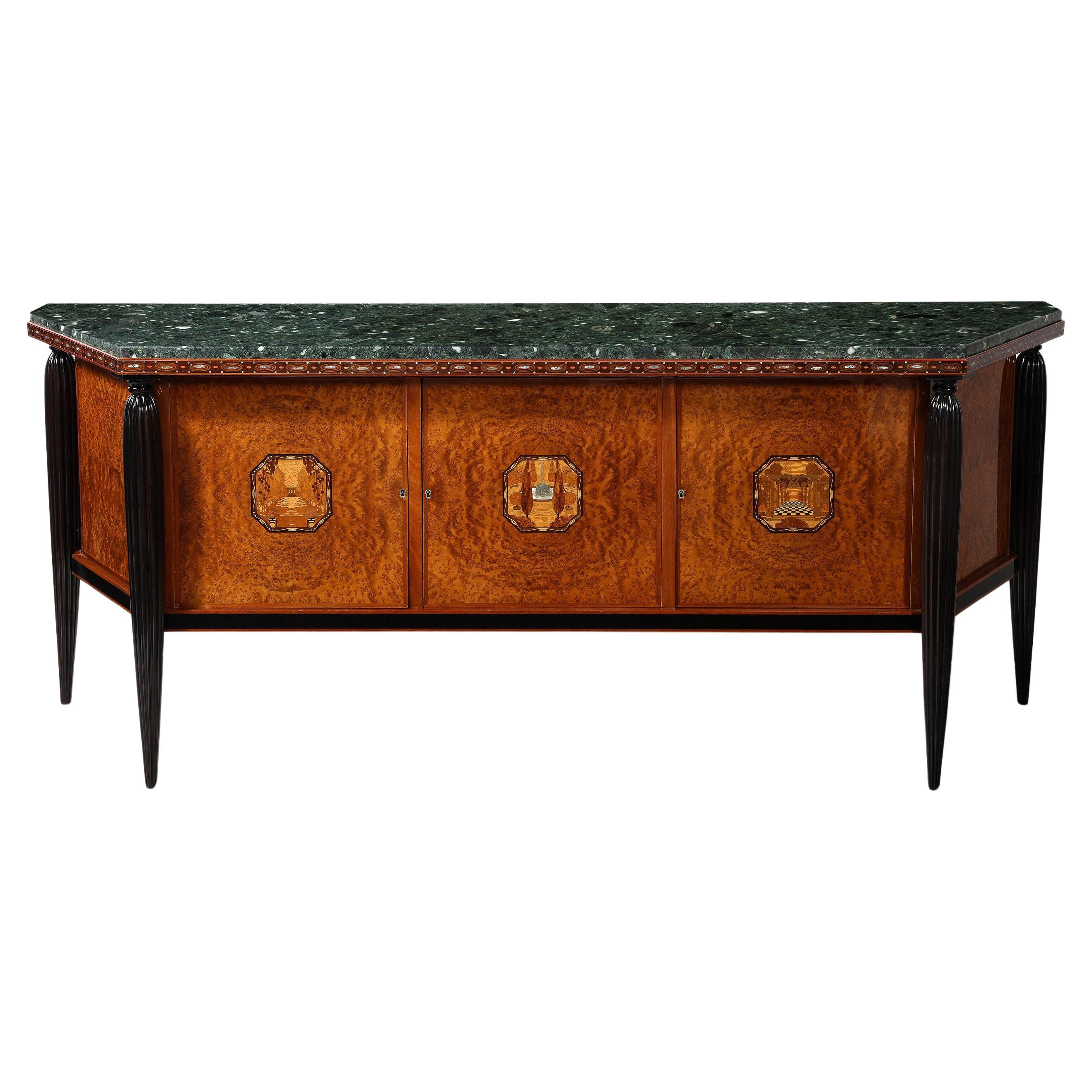 Important and Unique Art Deco Sideboard For Sale