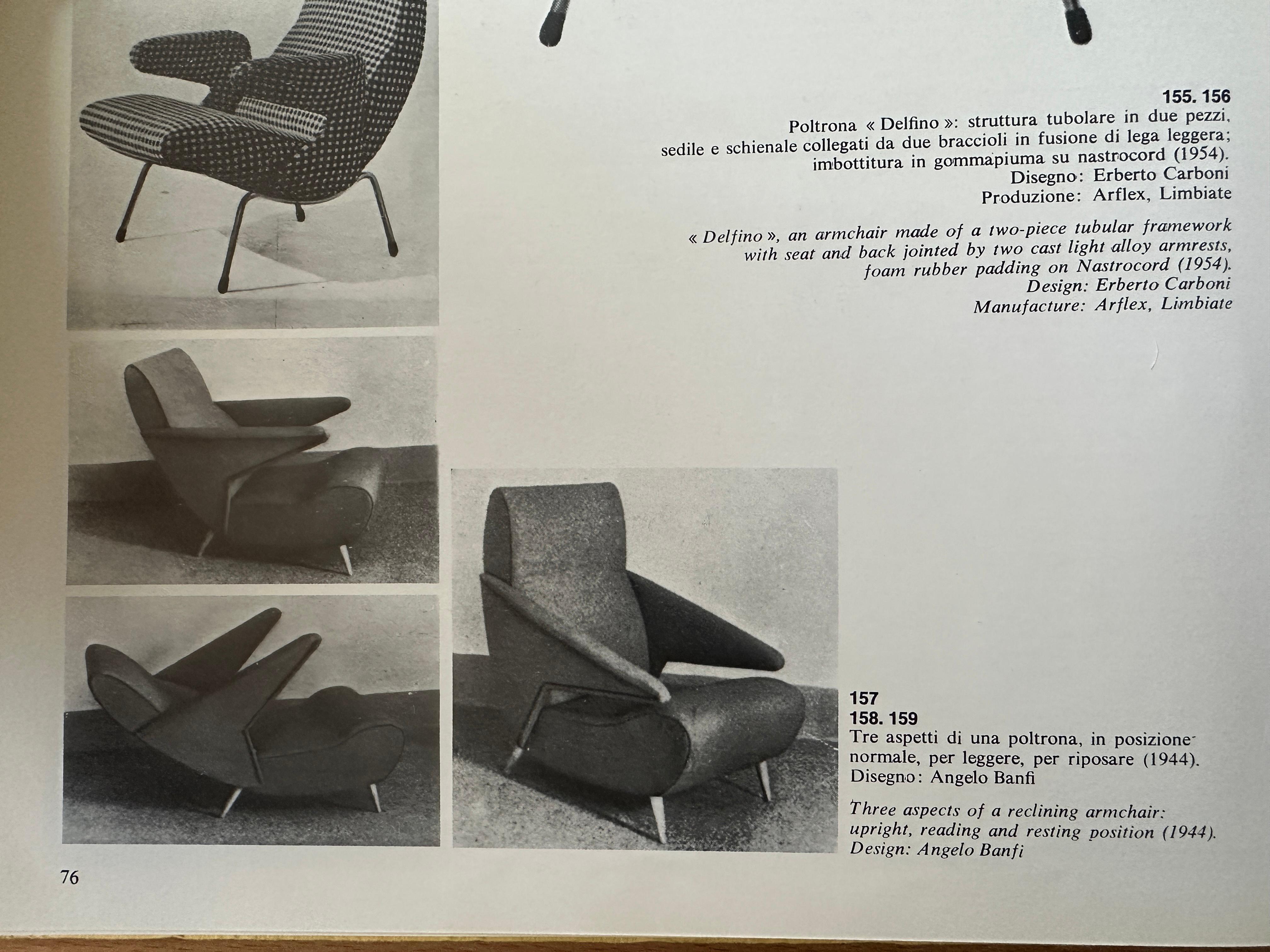 Important Angelo Banfi Reclining Armchair in Dedar Wool and Walnut, Italy, 1944 For Sale 12