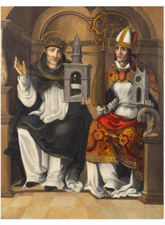 IMPORTANT " ANNUNCIATION " TRIPTYCH Spanish School 17th Century