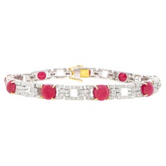Important bracelet ancien en rubis et diamants de 18 carats