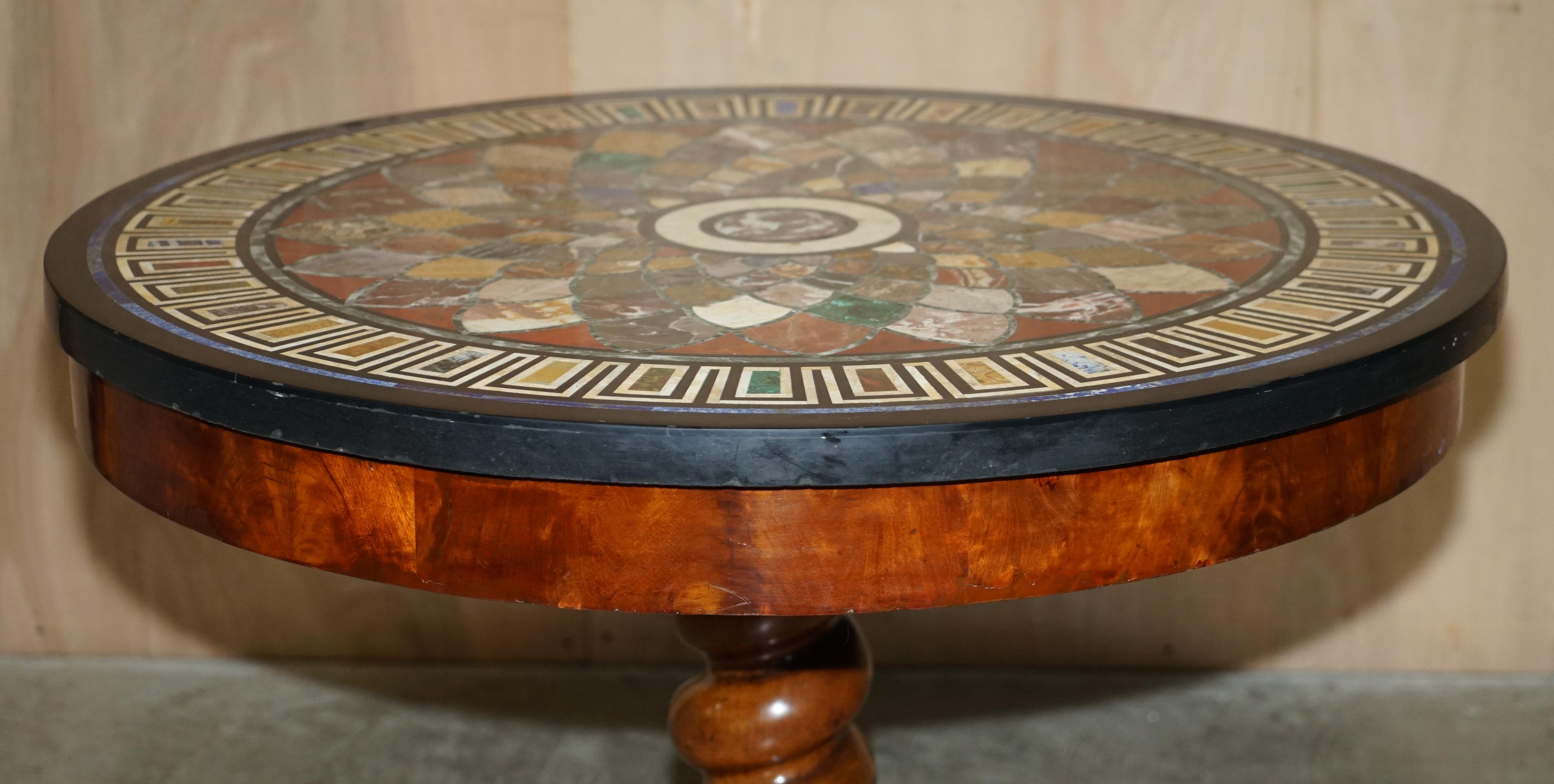William IV Important Antique 1830 William iv Pietra Dura Specimen Marble Centre Table For Sale