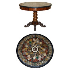 INTÉRIEURE ANTiQUE 1830 WILLIAM IV PIETRA DURA SPECIMEN MARBLE CENTRE TABLE