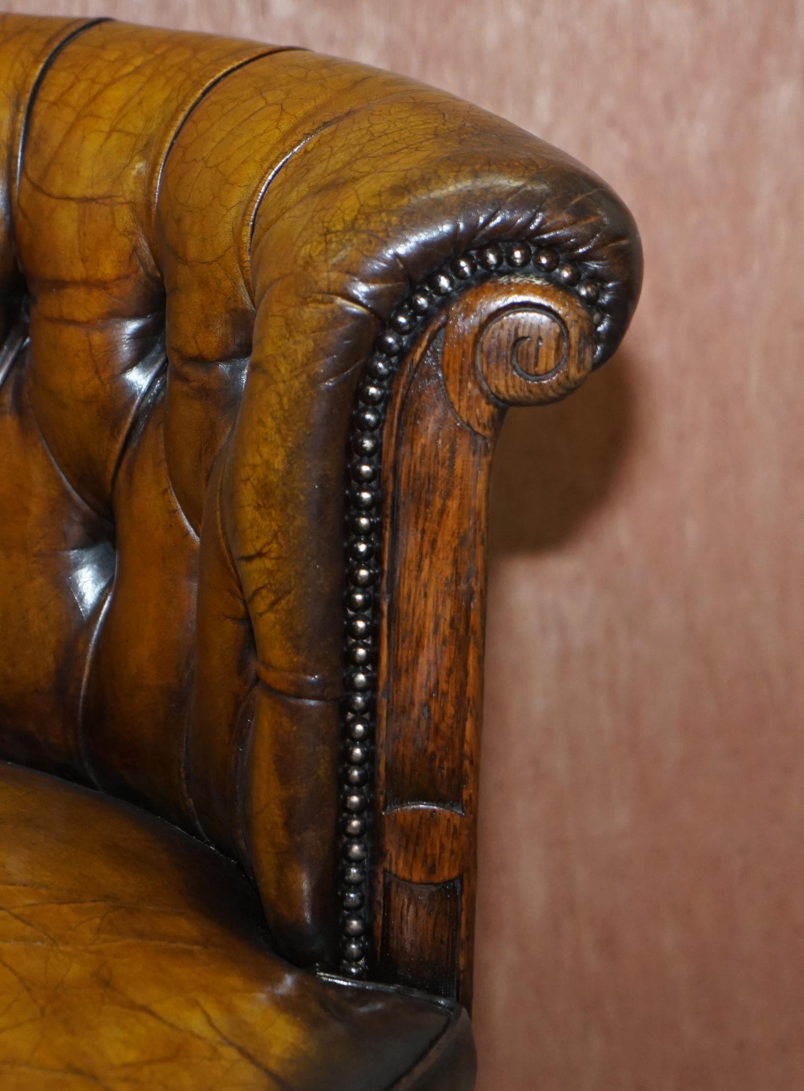 antique leather captains chair