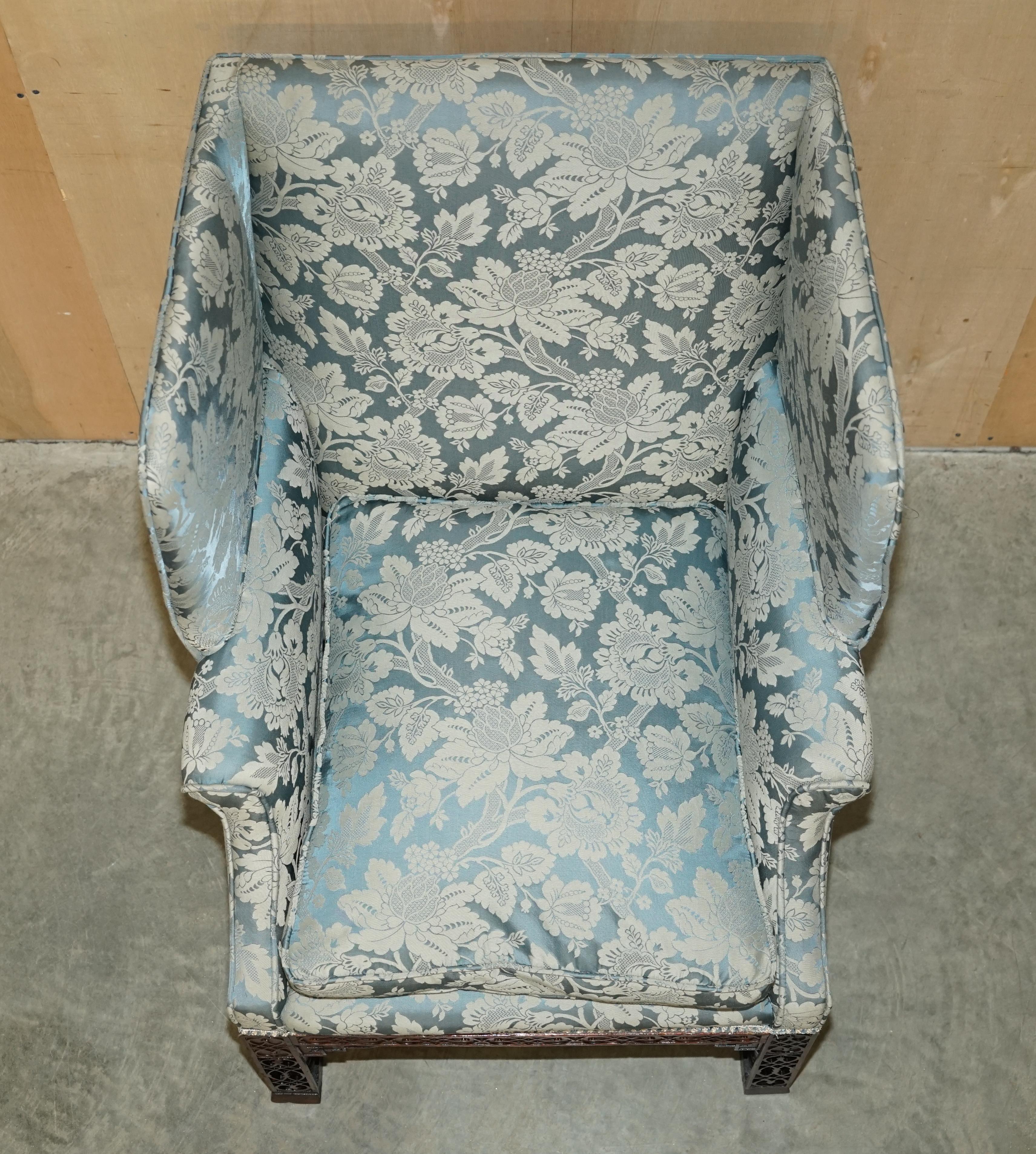 Important Antique circa 1820 Thomas Chippendale Hand Carved Wingback Armchair For Sale 5