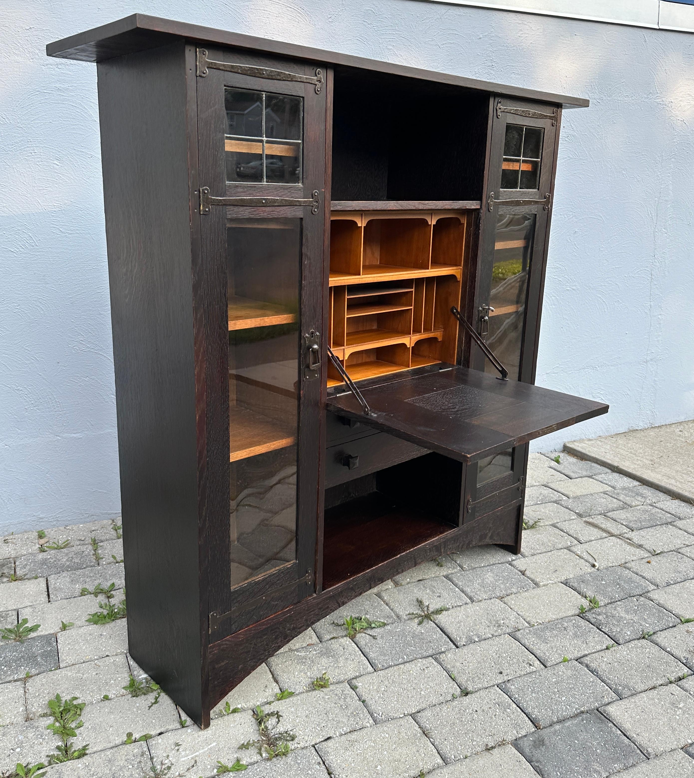 Glass IMPORTANT Antique Desk/Bookcase by Gustav Stickley -W7794           MUST    SELL For Sale