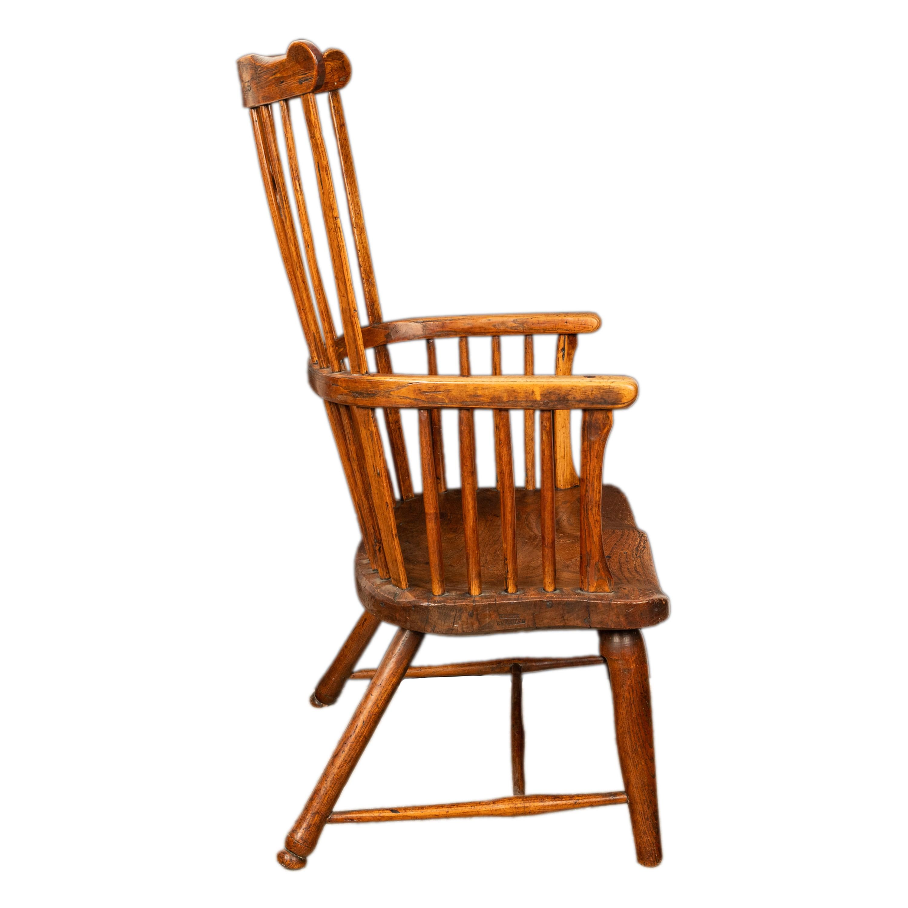 Important Antique Earliest Recorded English Windsor Chair by Kerry Evesham 1793 For Sale 1