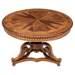 Important Antique European Parquetry Center Table