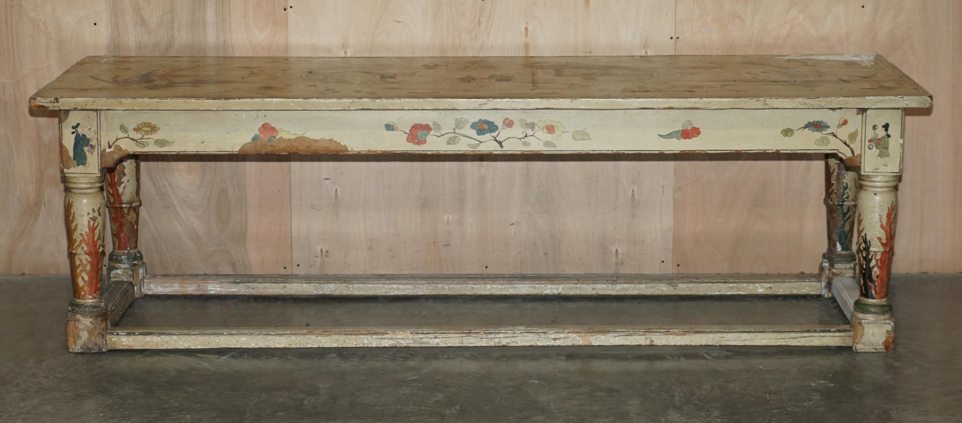Hand-Crafted Important Antique Georgian Chinoiserie circa 1800 Chinese Refectory Dining Table For Sale