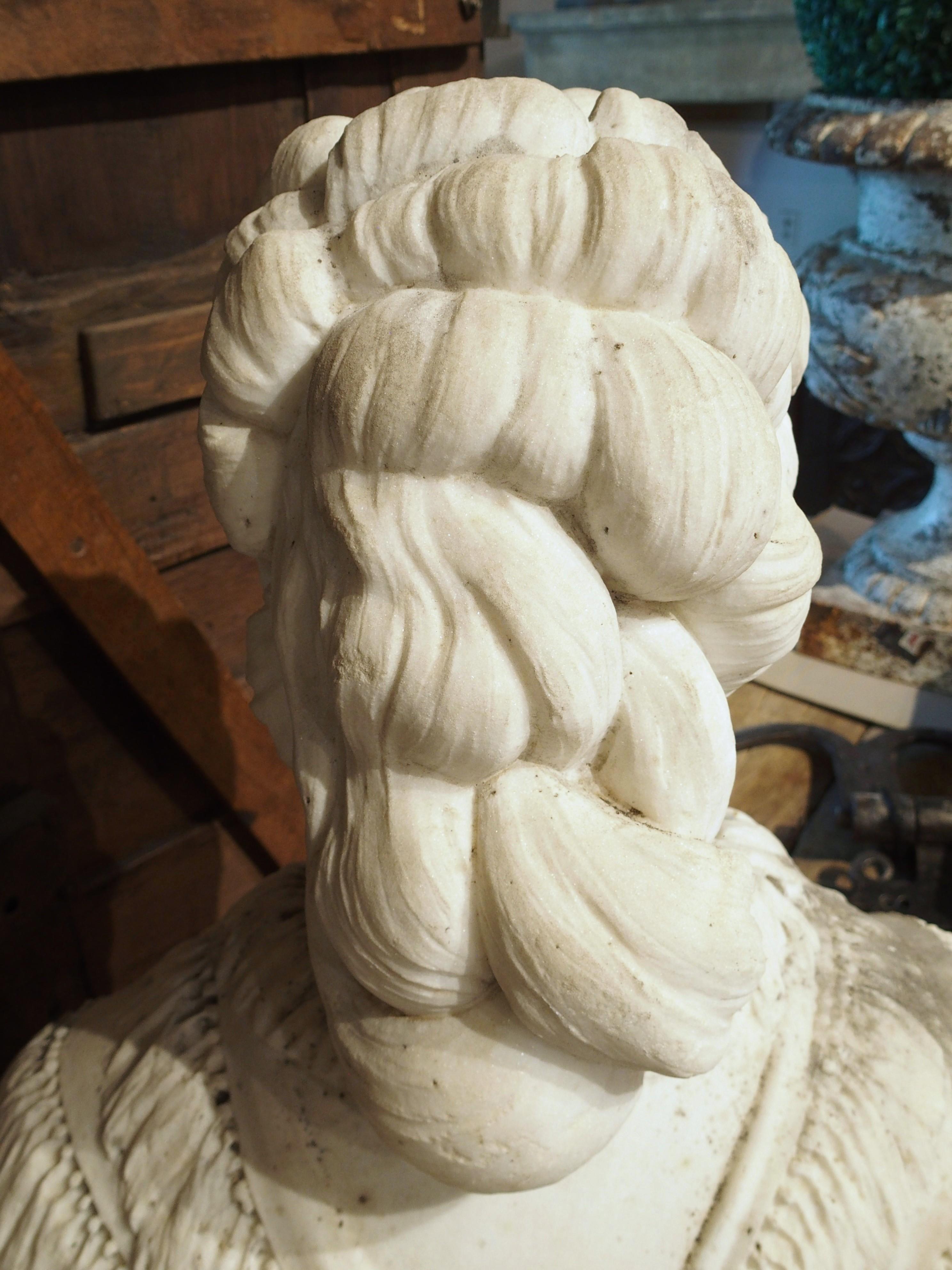 Importante antico busto di donna in marmo scolpito di Giovanni Dupré, 1877 in vendita 3