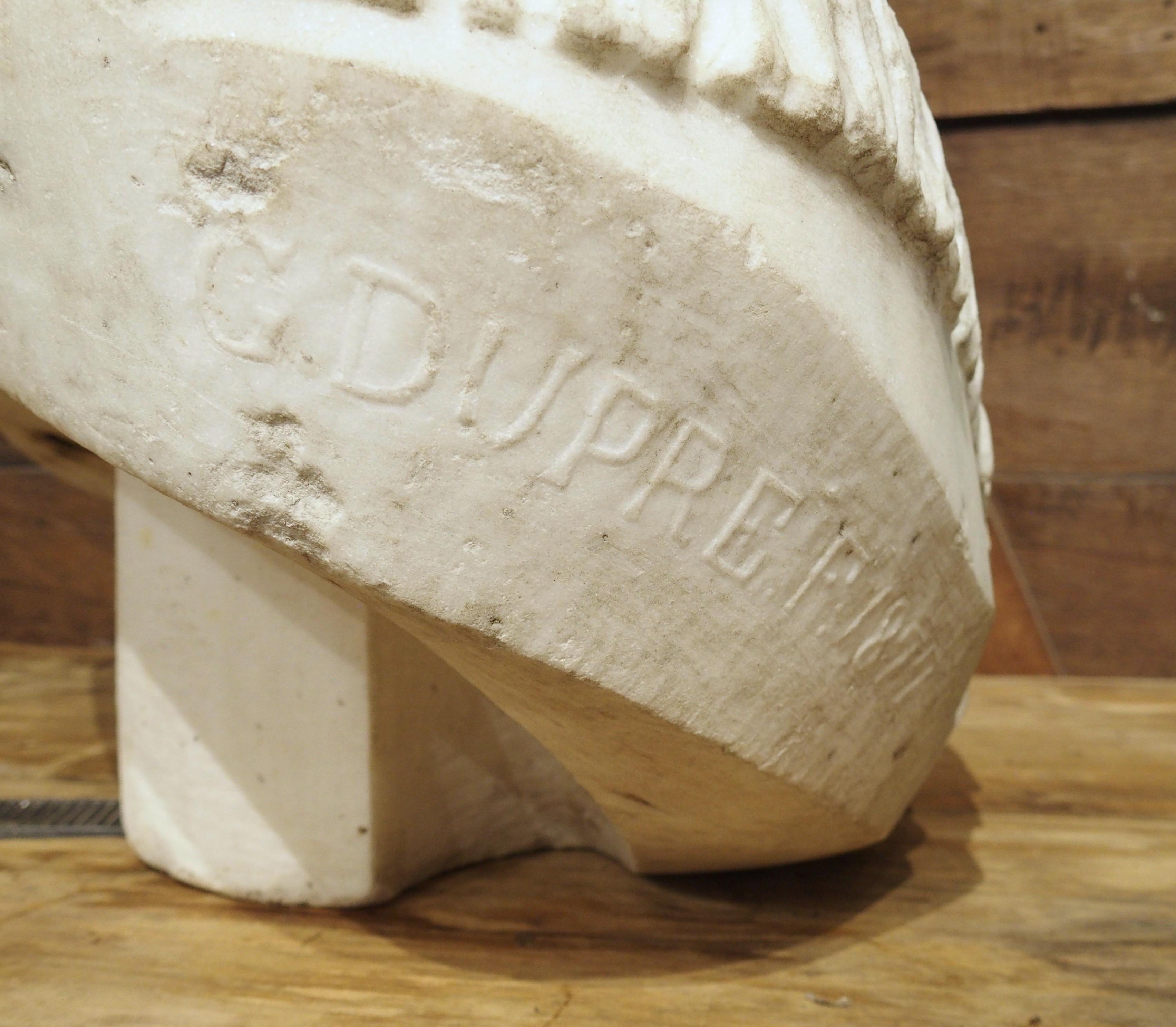 Importante antico busto di donna in marmo scolpito di Giovanni Dupré, 1877 in vendita 6