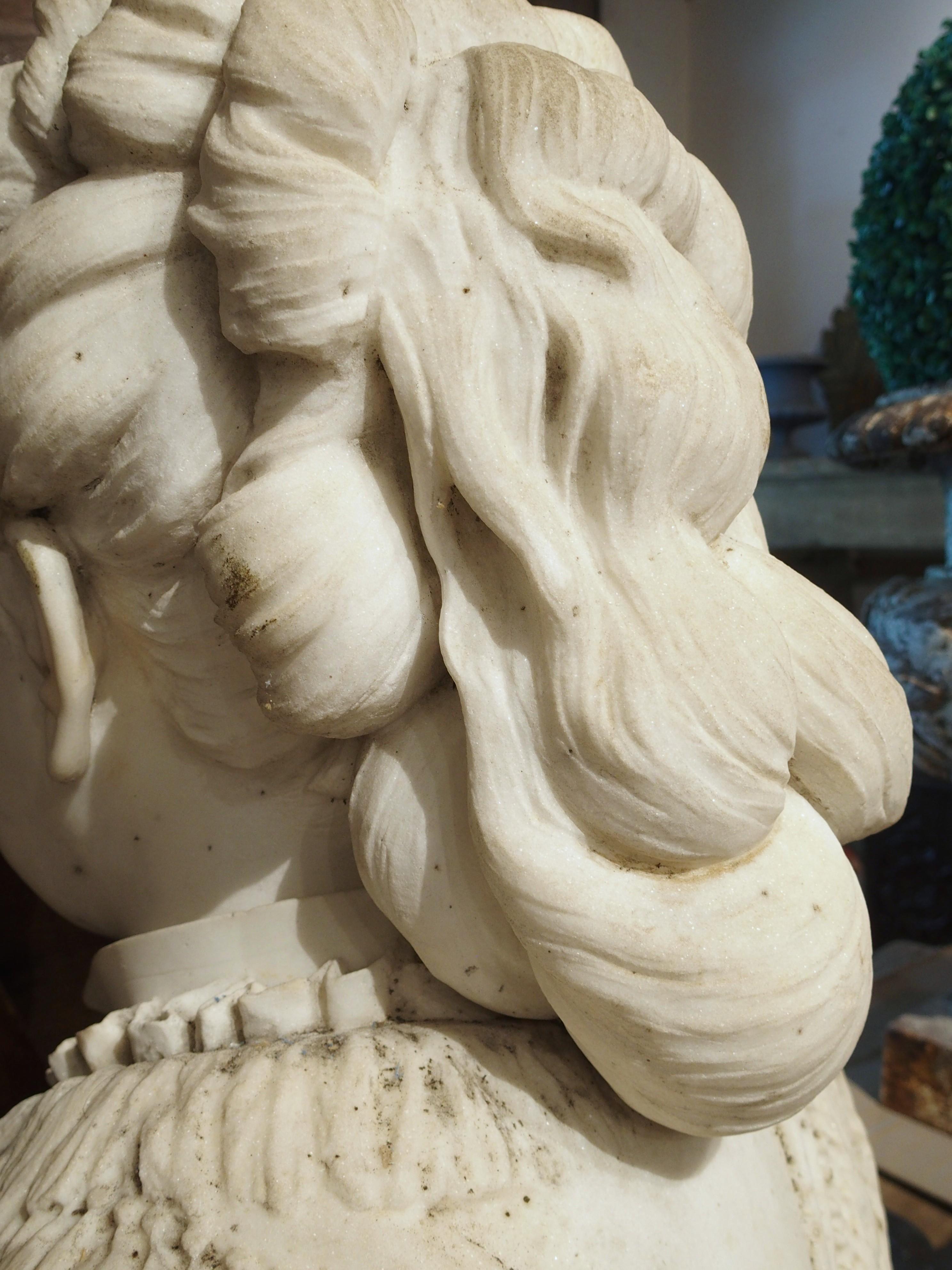 Importante antico busto di donna in marmo scolpito di Giovanni Dupré, 1877 in vendita 7