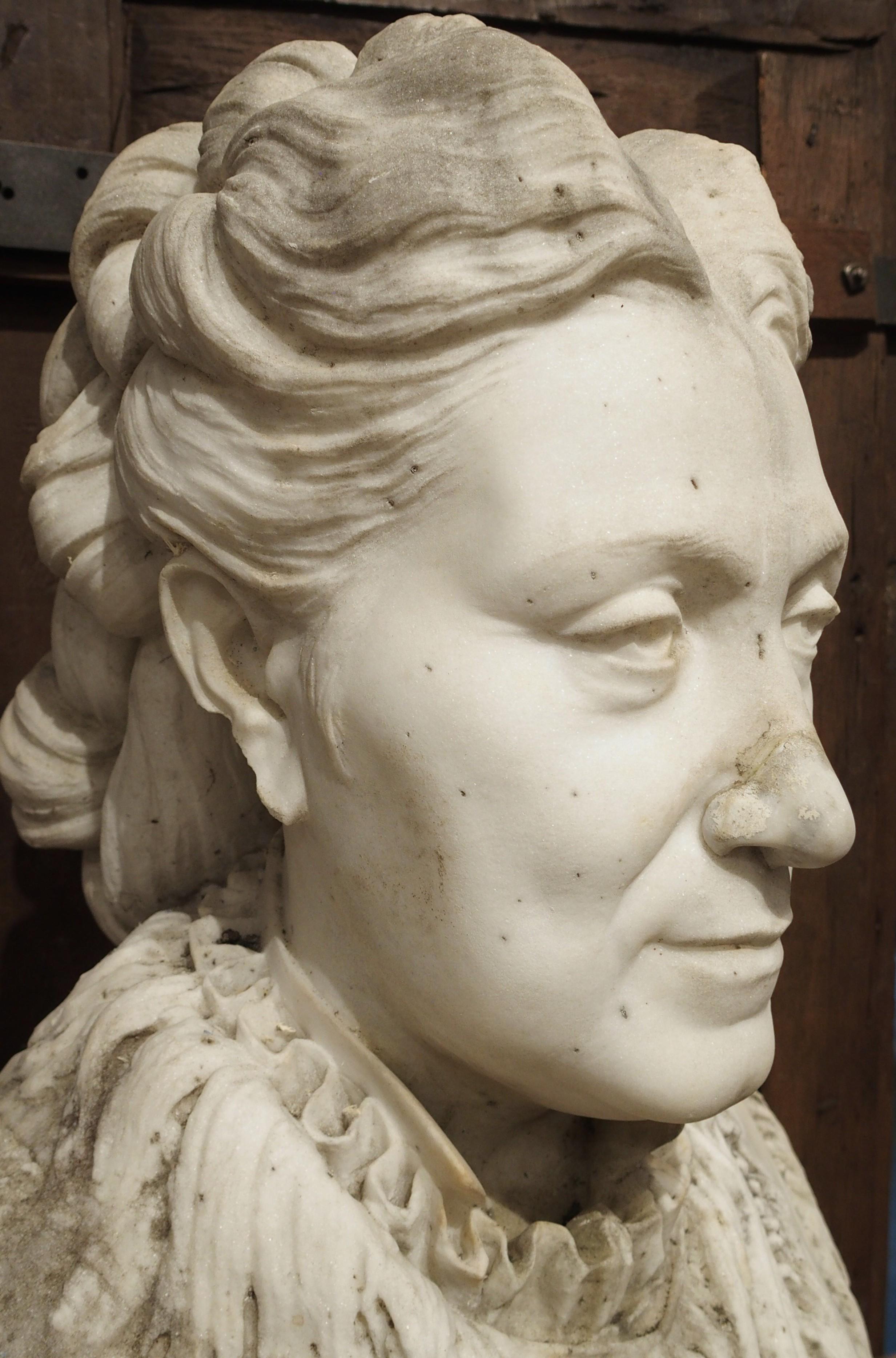 Importante antico busto di donna in marmo scolpito di Giovanni Dupré, 1877 in vendita 1