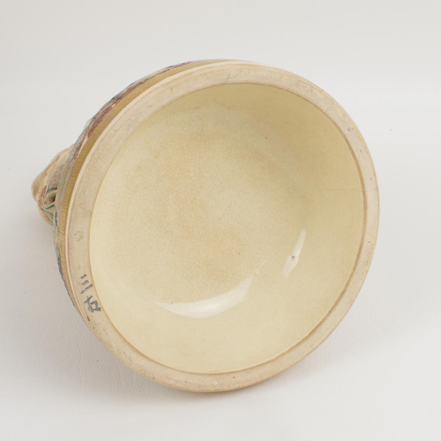 Important vase urne japonais ancien recouvert d'un chiot Foo de Meiji Satsuma en vente 11