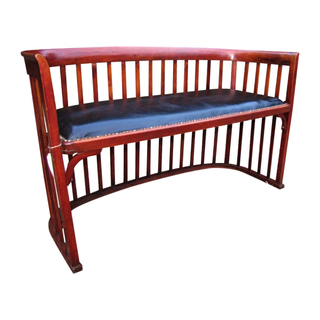 Importante banquette ancienne Josef Hoffmann Arts & Crafts, époque Stickley W5278  VENTE