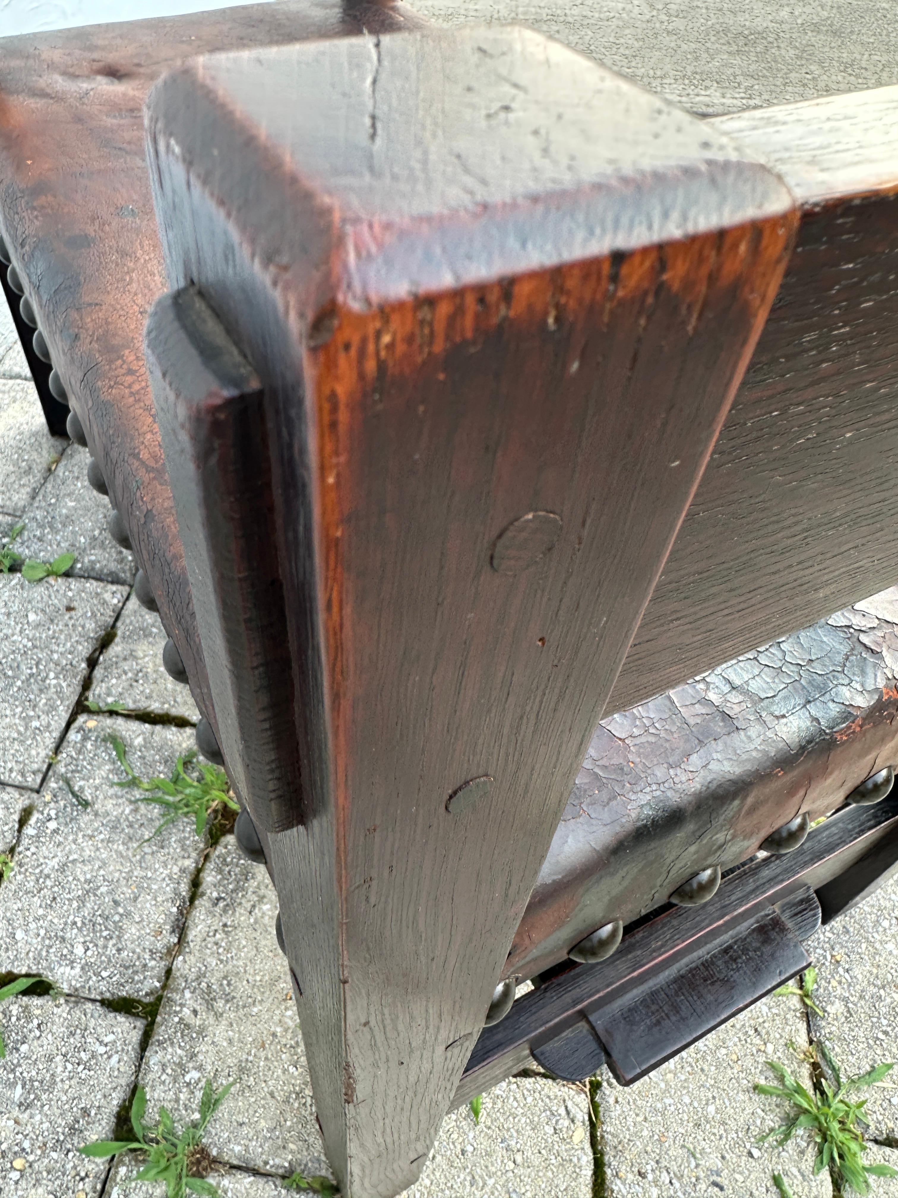 Important Antique Rare Gustav Stickley Window Seat - from year 1900 - W8359 For Sale 9
