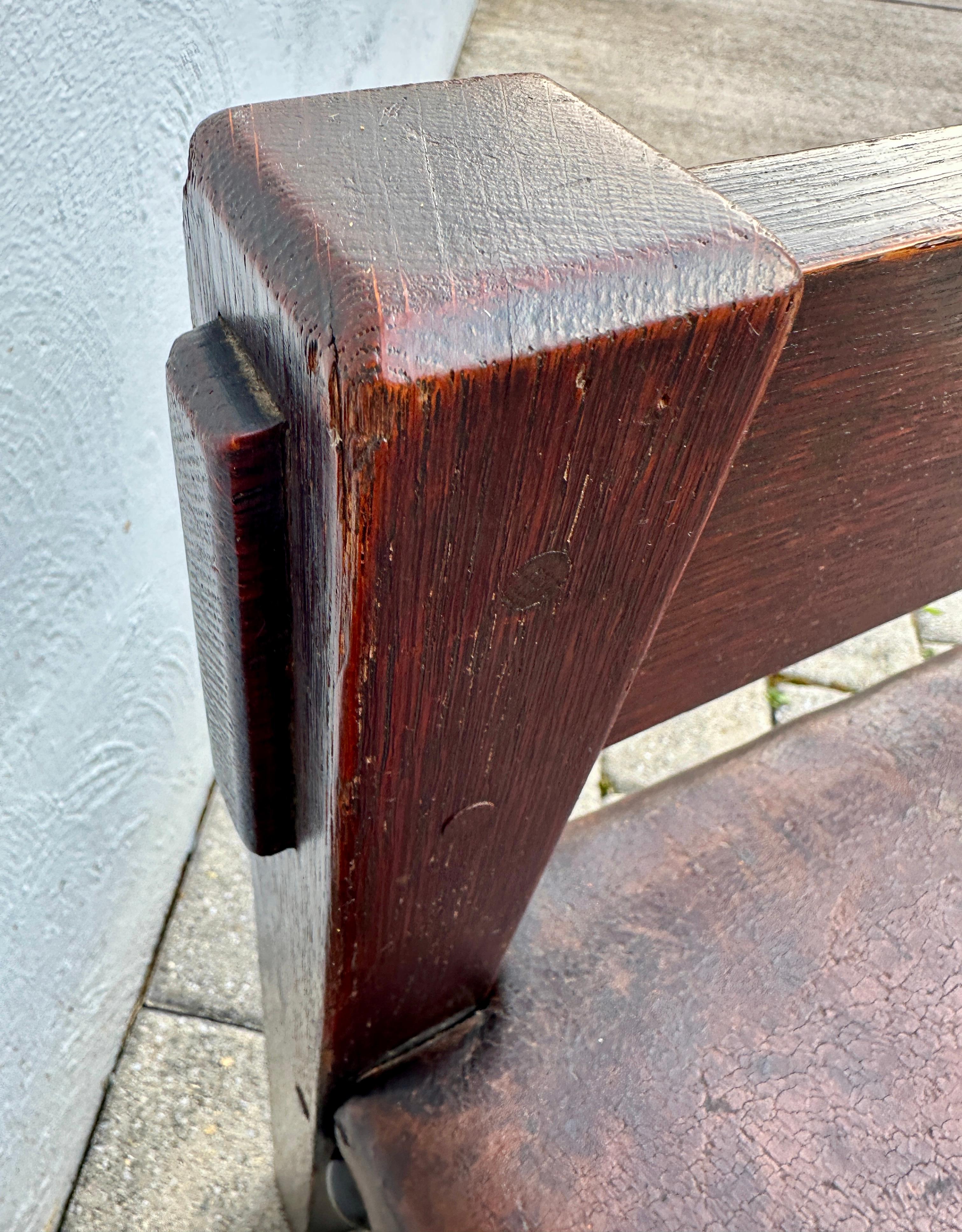 Important Antique Rare Gustav Stickley Window Seat - from year 1900 - W8359 For Sale 11