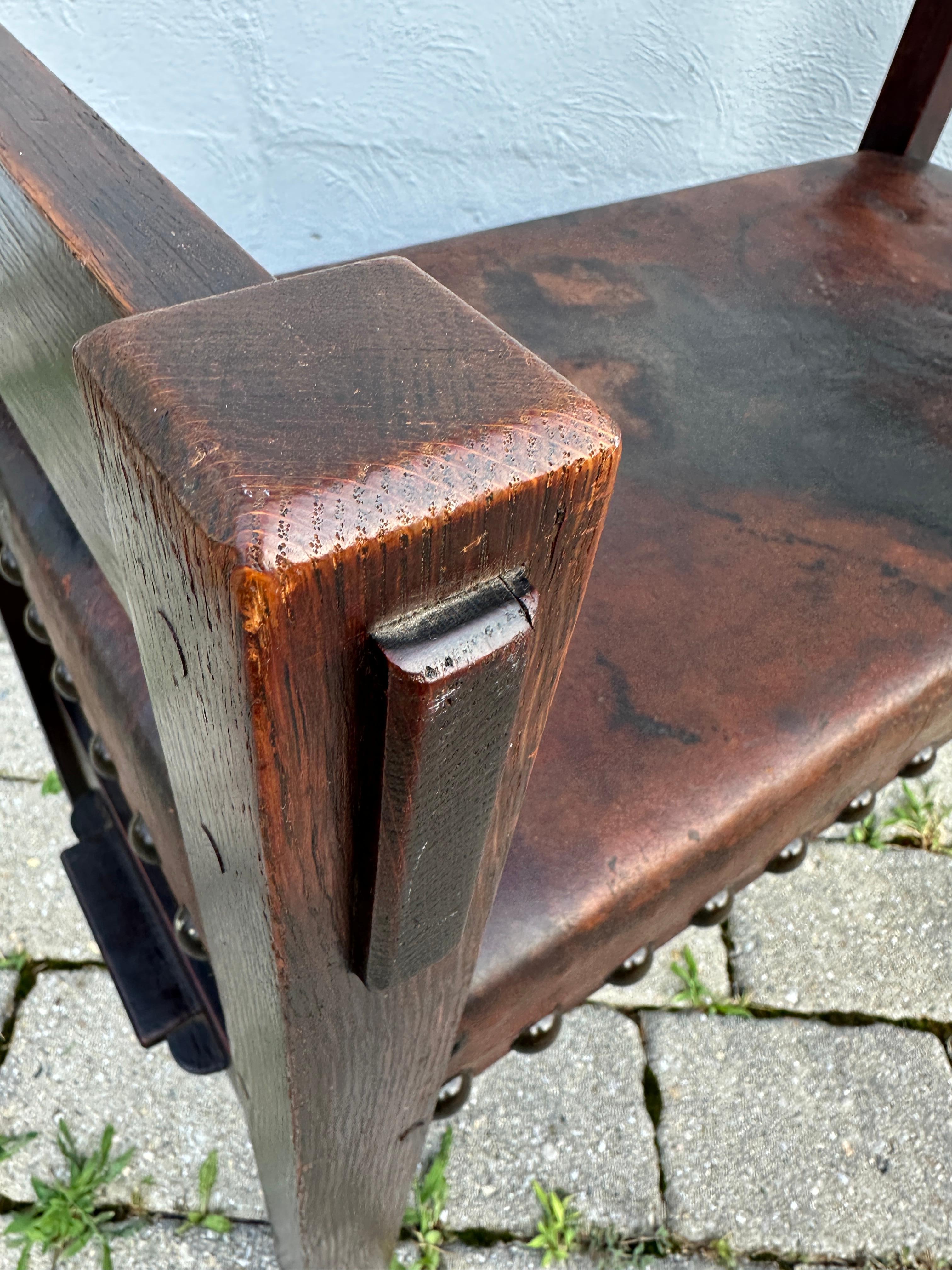 Important Antique Rare Gustav Stickley Window Seat - from year 1900 - W8359 For Sale 12