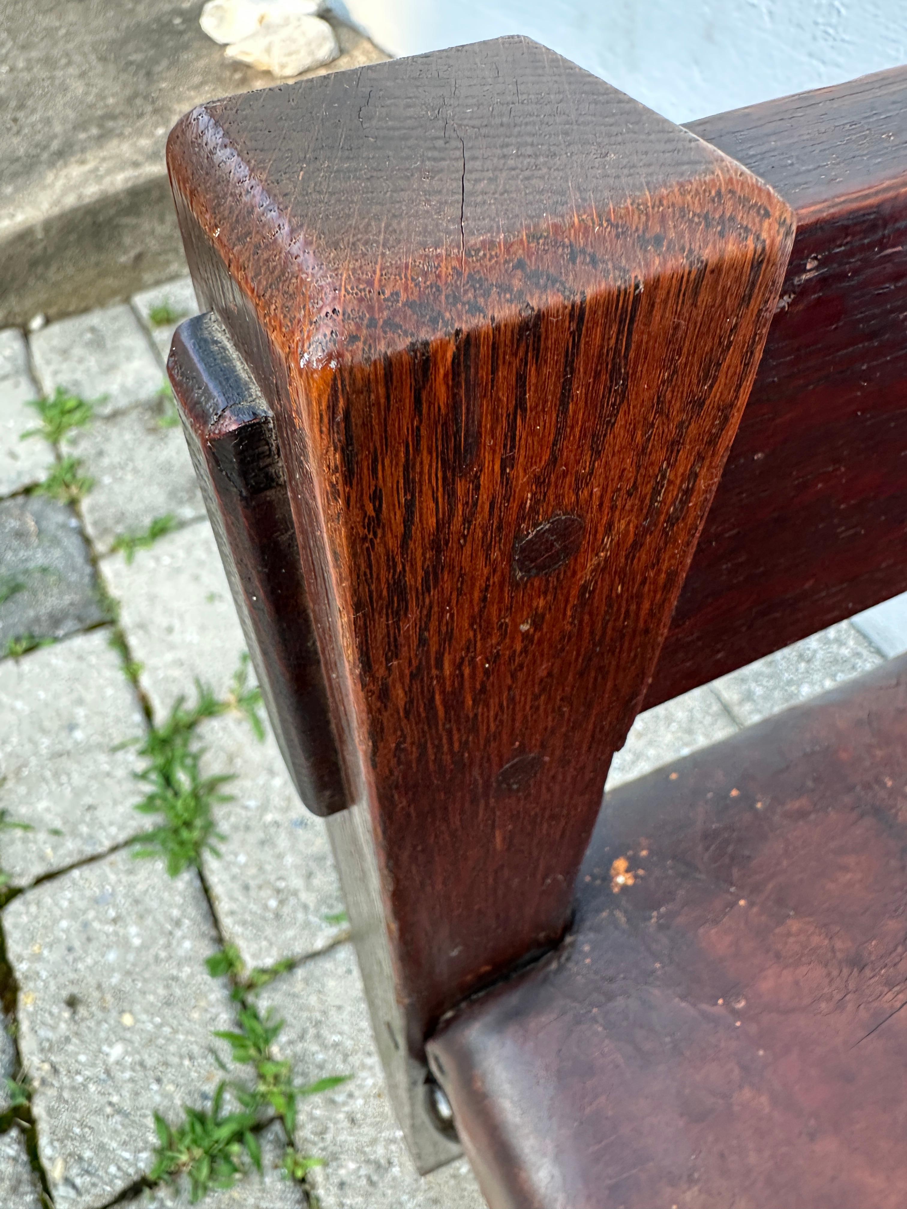 Arts and Crafts Important Antique Rare Gustav Stickley Window Seat - from year 1900 - W8359 For Sale