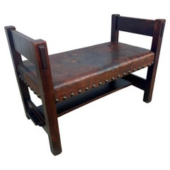 Important Antique Rare Gustav Stickley Window Seat - from year 1900 - W8359