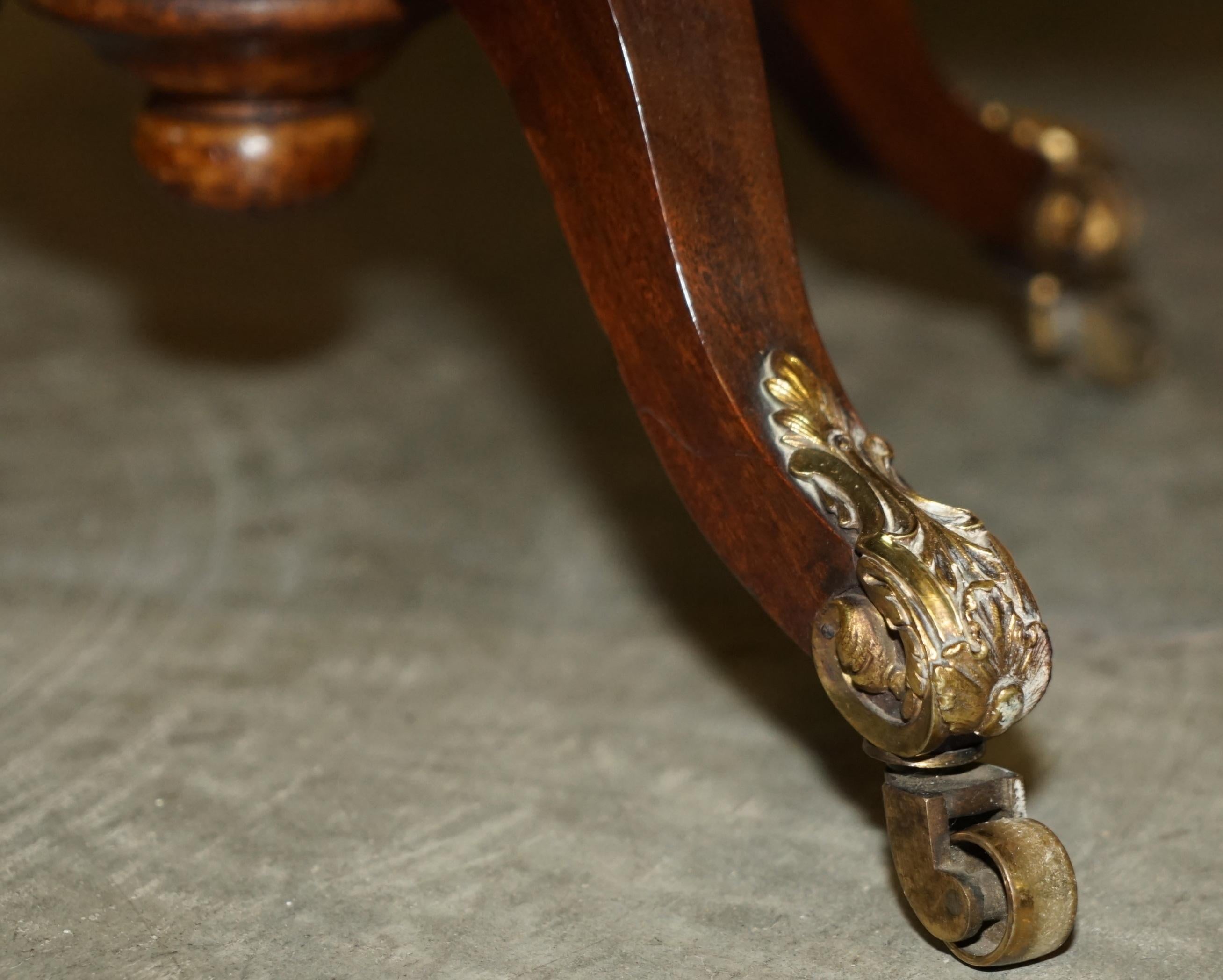 Important Antique Regency circa 1810 Brass & Walnut Revolving Bookcase Table 9