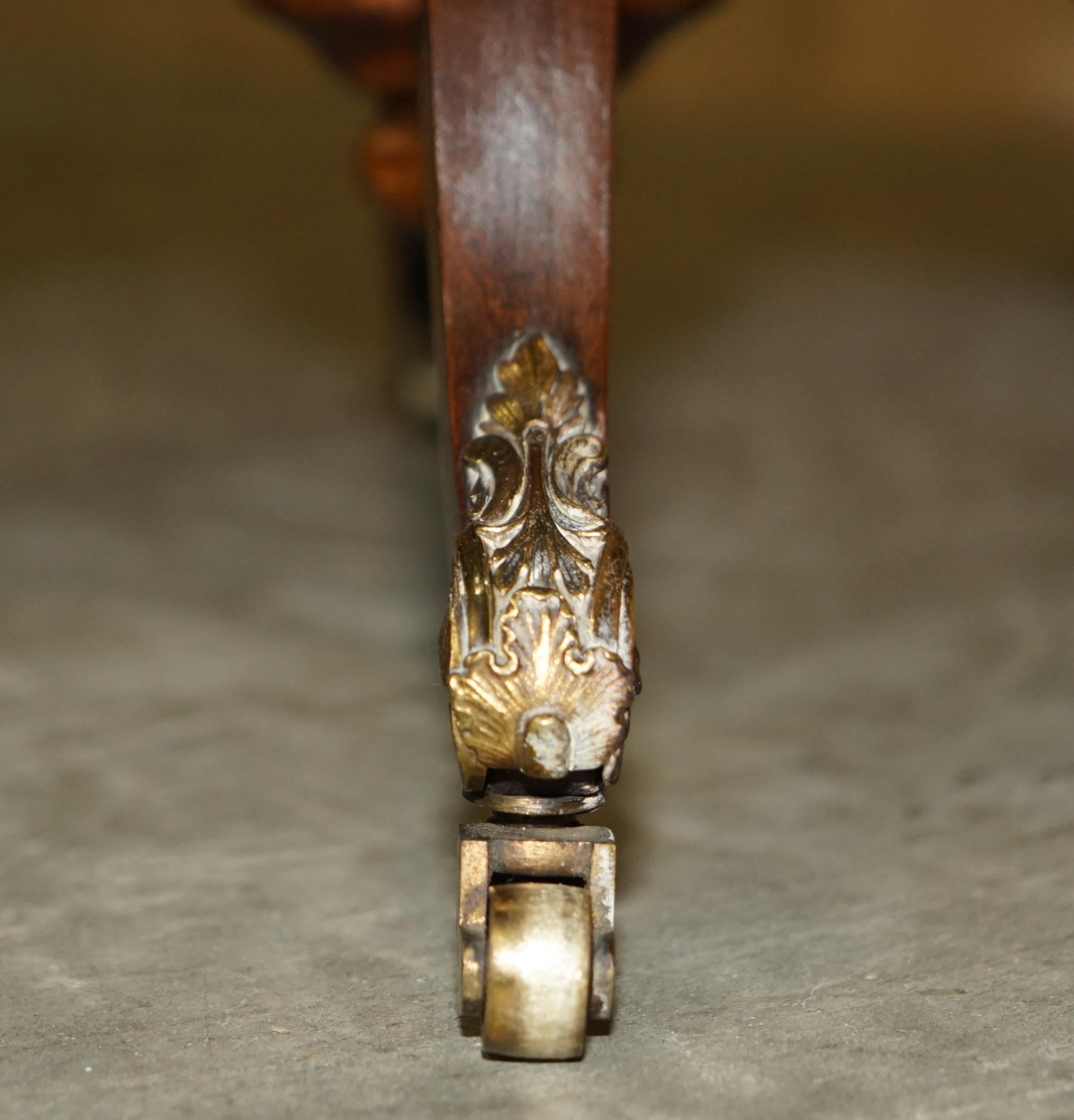 Important Antique Regency circa 1810 Brass & Walnut Revolving Bookcase Table 1