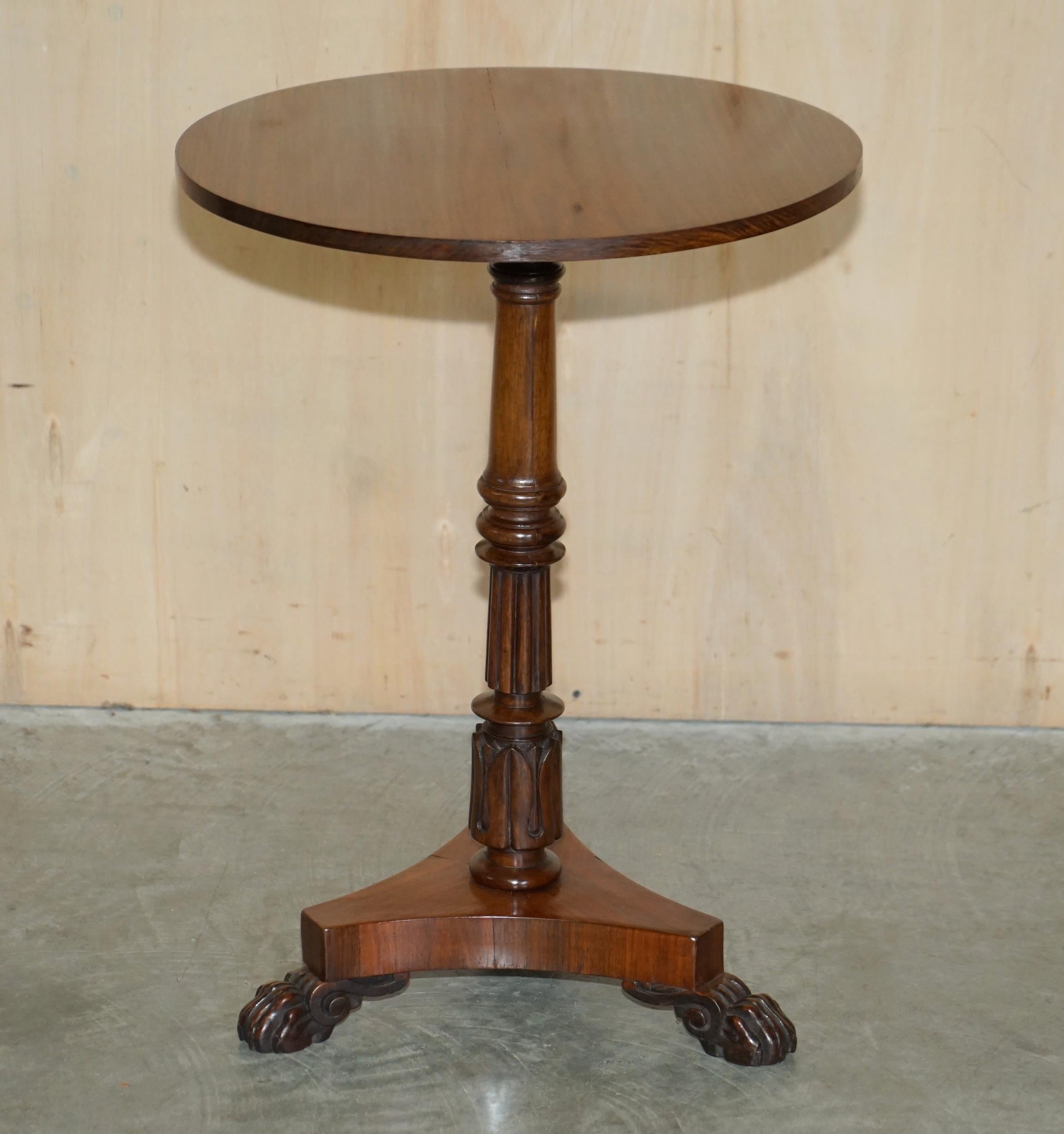 Important Antique Restored William IV 1830 Occasional Side End Wine Lamp Table For Sale 6