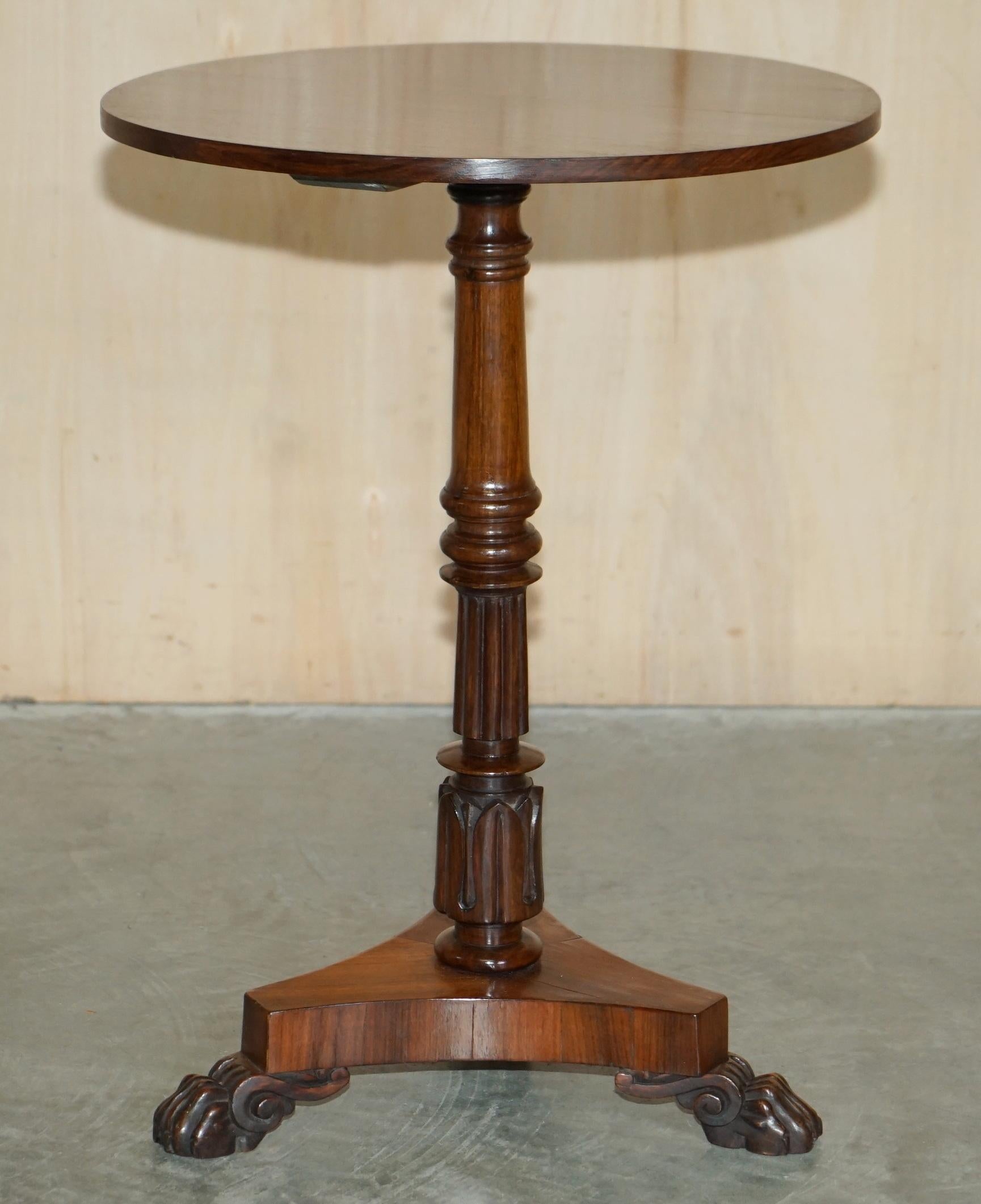 Important Antique Restored William IV 1830 Occasional Side End Wine Lamp Table For Sale 9