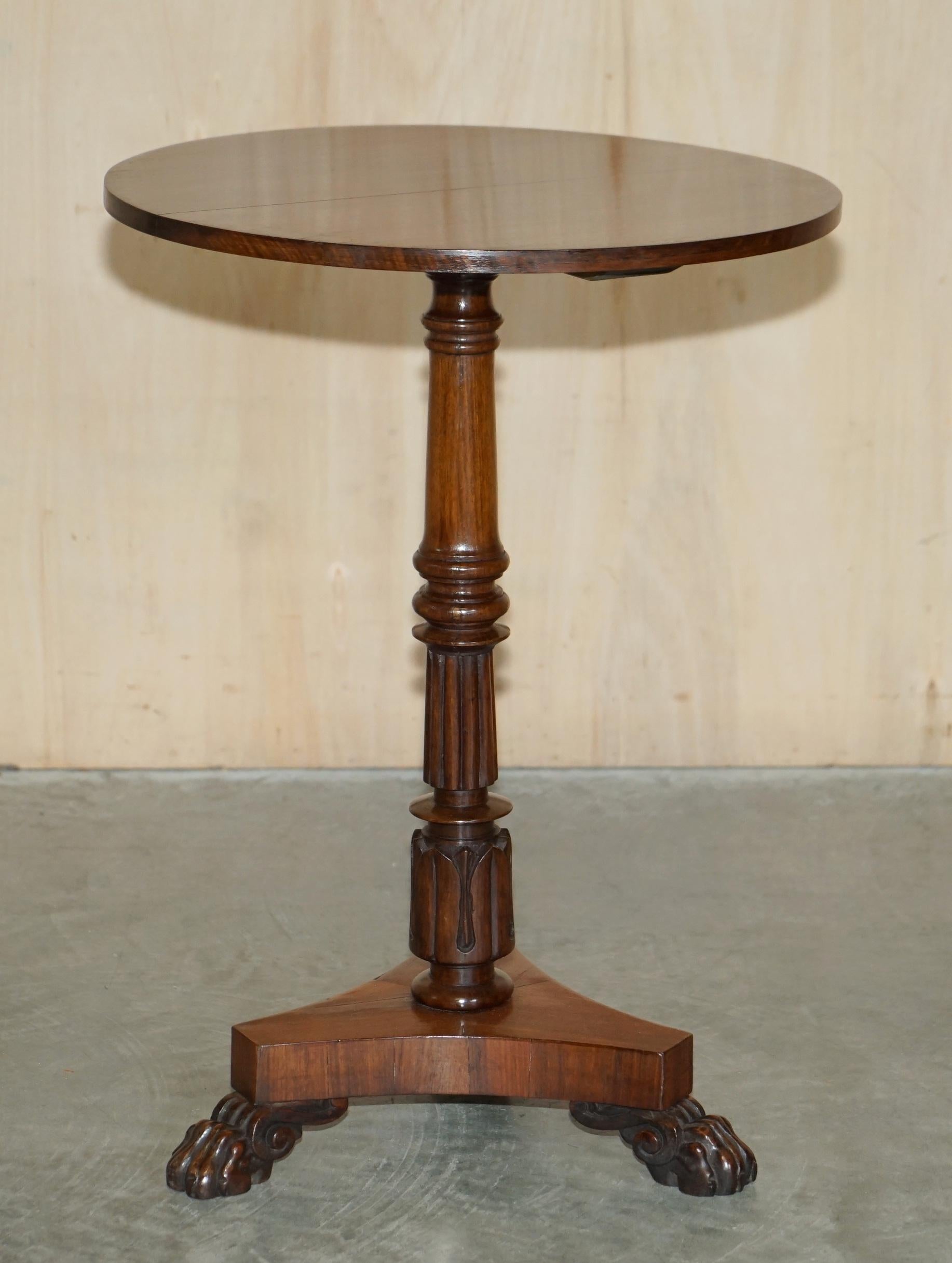 Important Antique Restored William IV 1830 Occasional Side End Wine Lamp Table For Sale 11