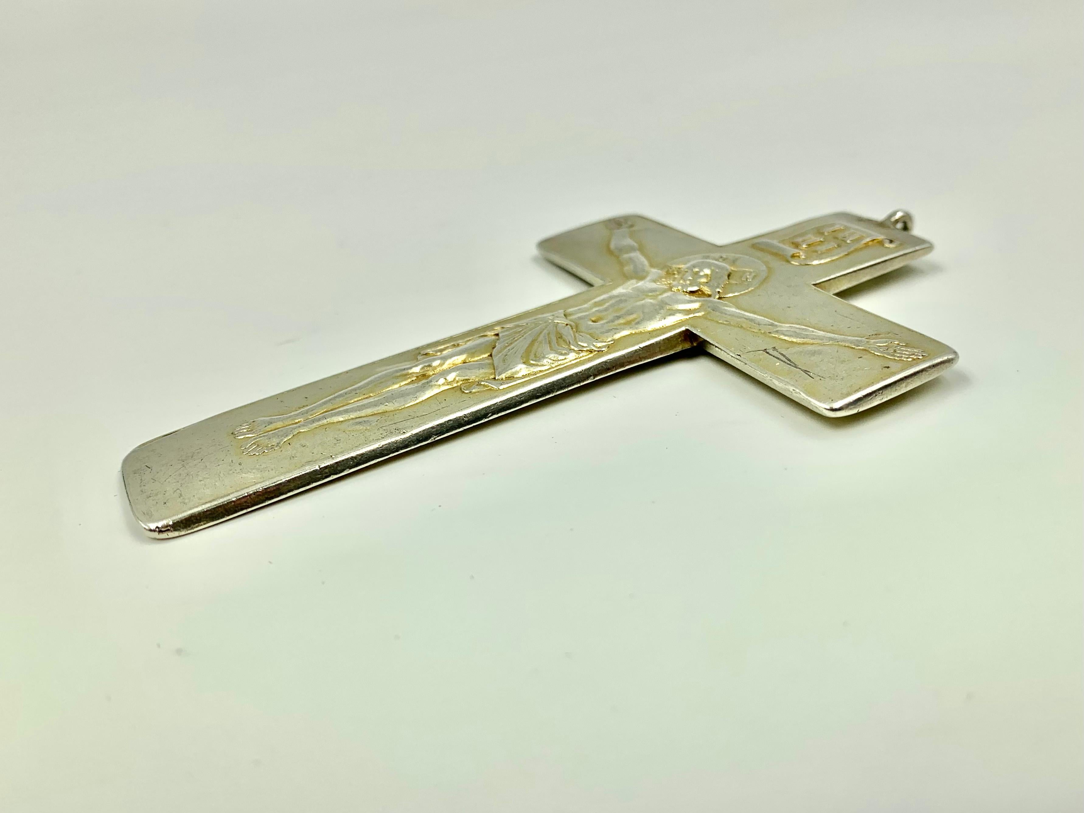 Important Antique Russian Imperial Tsar Paul I Silver Pectoral Pavlovsky Cross In Good Condition For Sale In New York, NY
