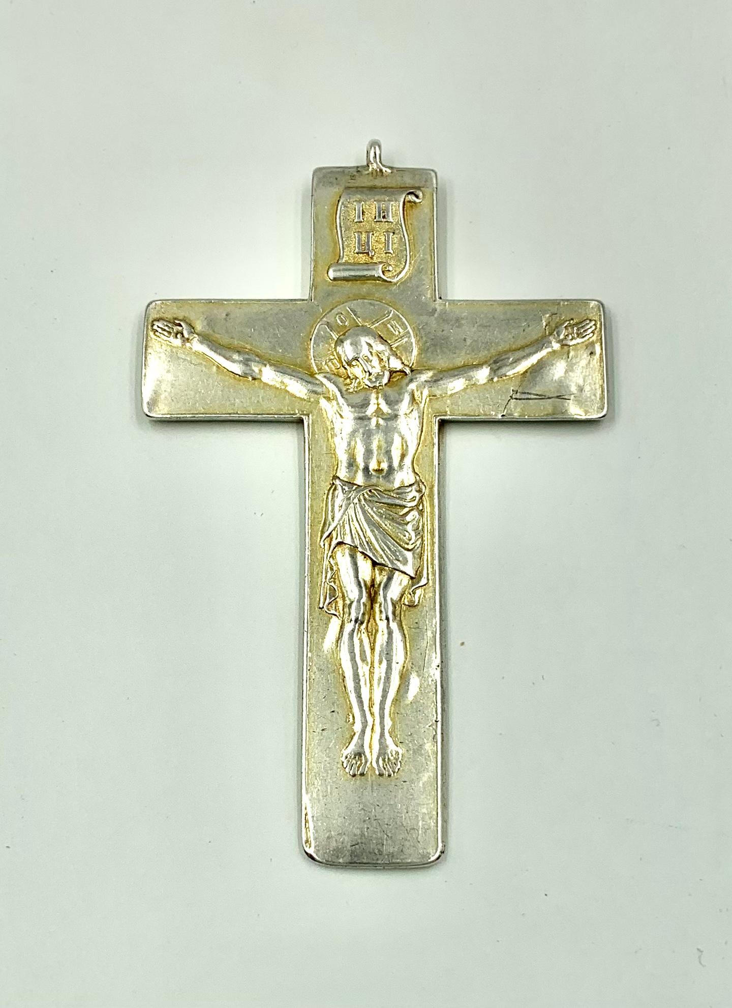 Women's or Men's Important Antique Russian Imperial Tsar Paul I Silver Pectoral Pavlovsky Cross For Sale