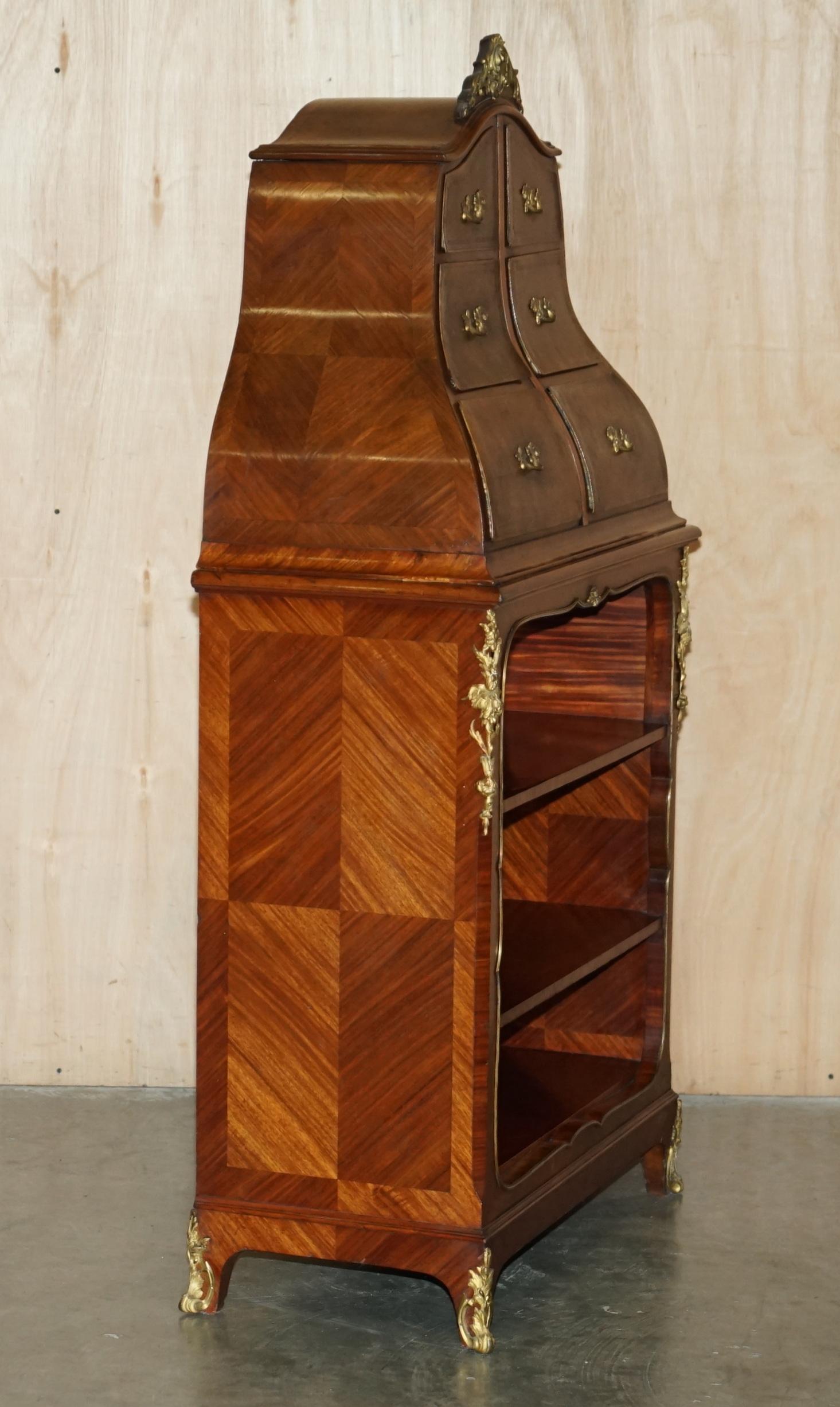IMPORTANT ANTIQUE STAMPED VICTOR RAULIN CARTONNIER CABINET BOOKCASE & DRAWERs For Sale 6
