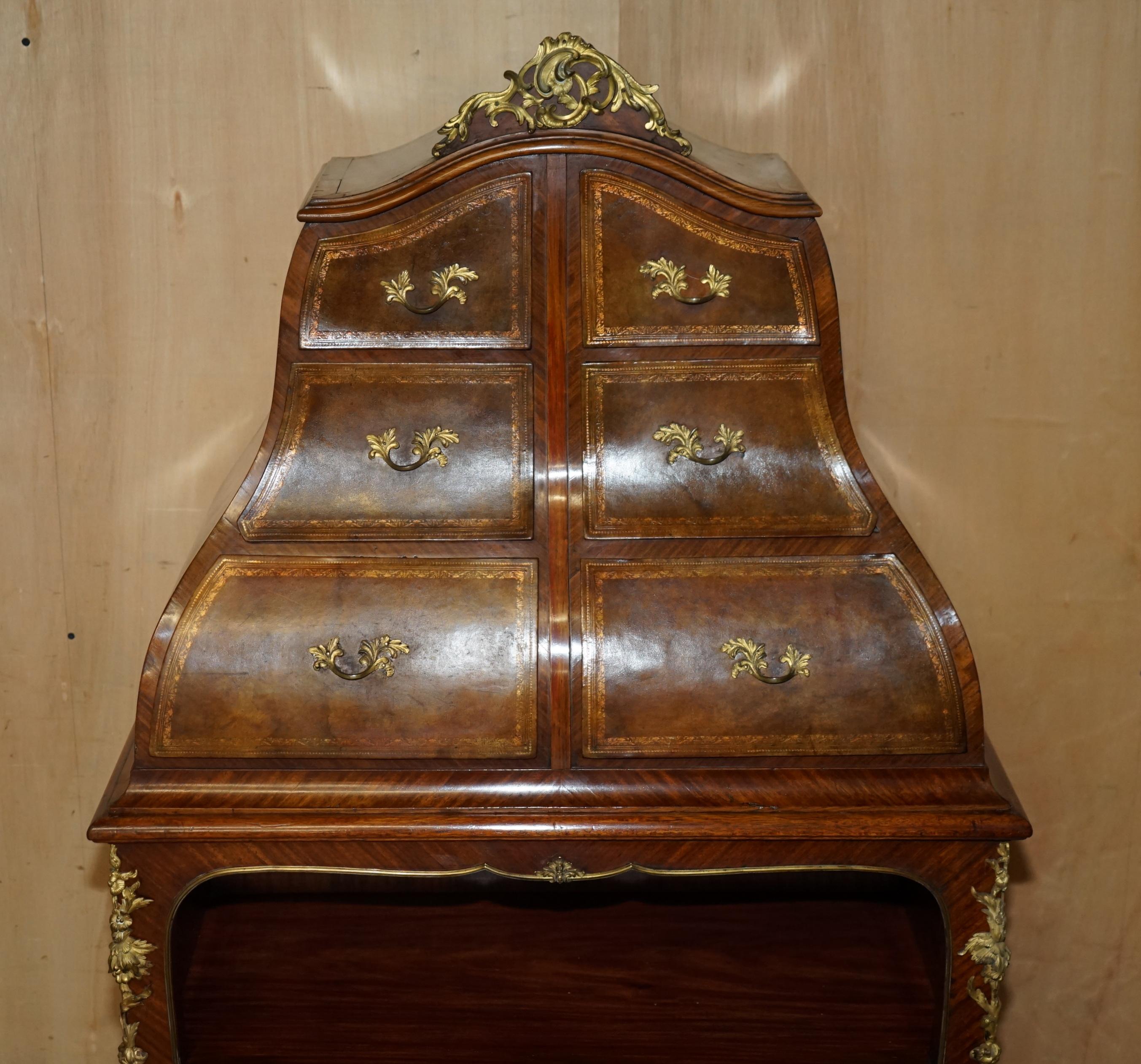 French IMPORTANT ANTIQUE STAMPED VICTOR RAULIN CARTONNIER CABINET BOOKCASE & DRAWERs For Sale