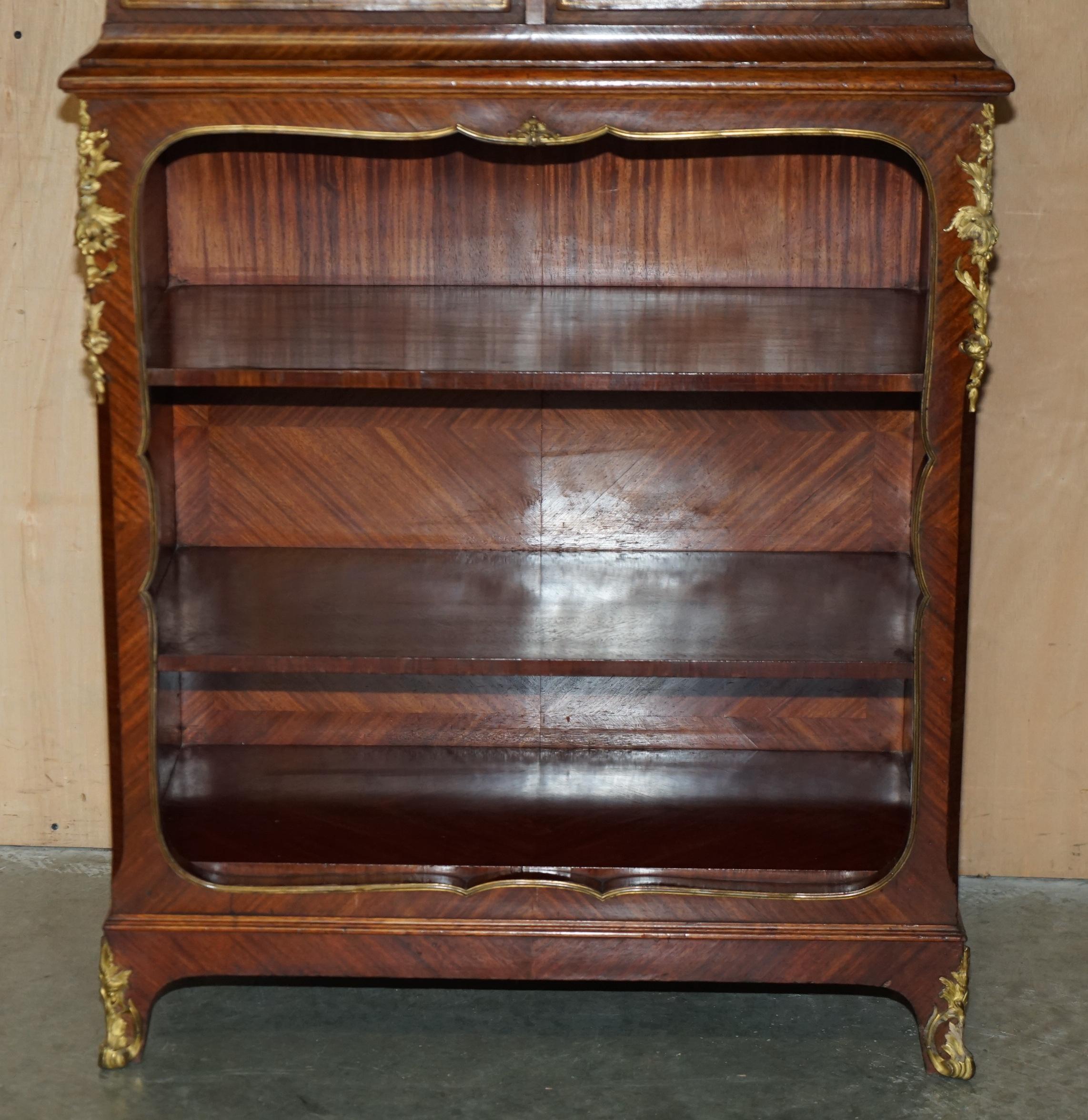 IMPORTANT ANTIQUE STAMPED VICTOR RAULIN CARTONNIER CABINET BOOKCASE & DRAWERs For Sale 1