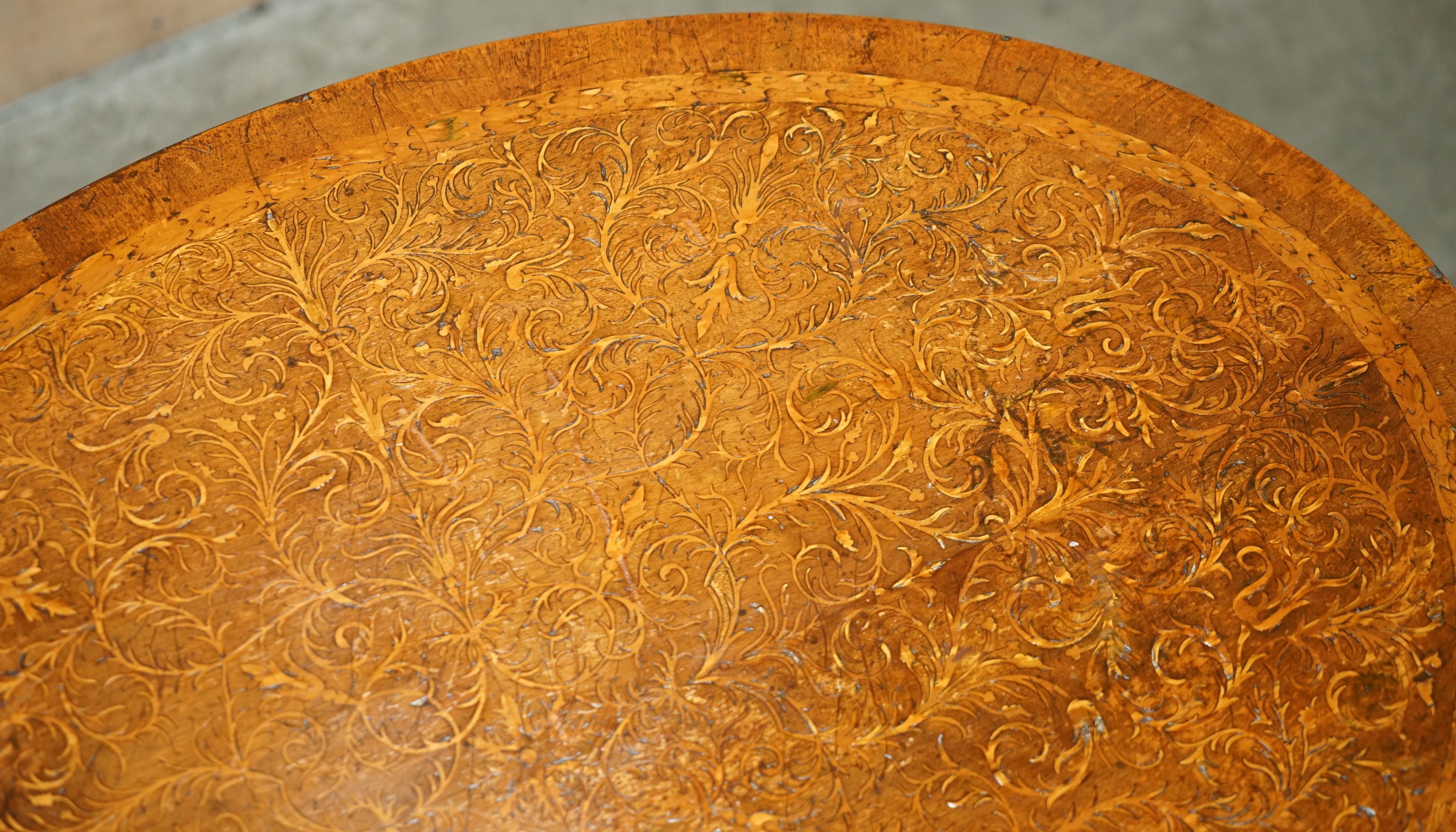 Early 18th Century IMPORTANT ANTiQUE WILLIAM & MARY FULLY RESTORED SEAWEED MARQUETRY OVAL TABLE For Sale