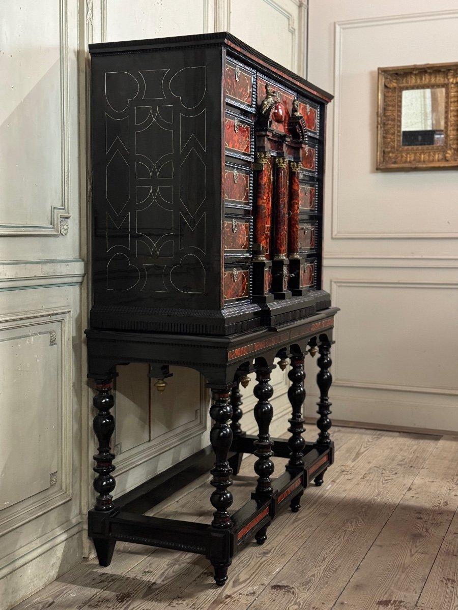 Important Antwerp Cabinet In Tortoiseshell, Ebony And Bronze, 17th Century For Sale 5