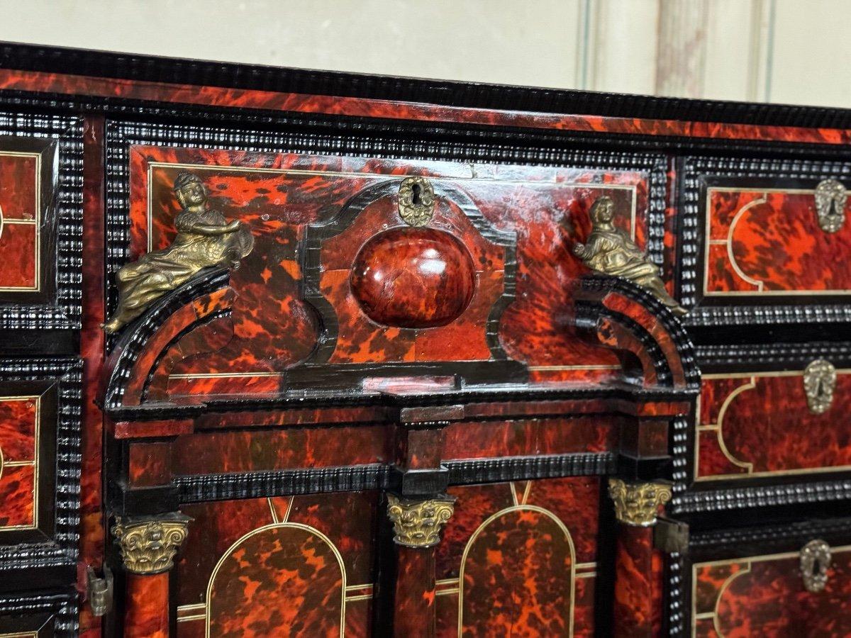 Important Antwerp Cabinet In tortoiseshell, ebony And Bronze, theater in ebony and bone marquetry