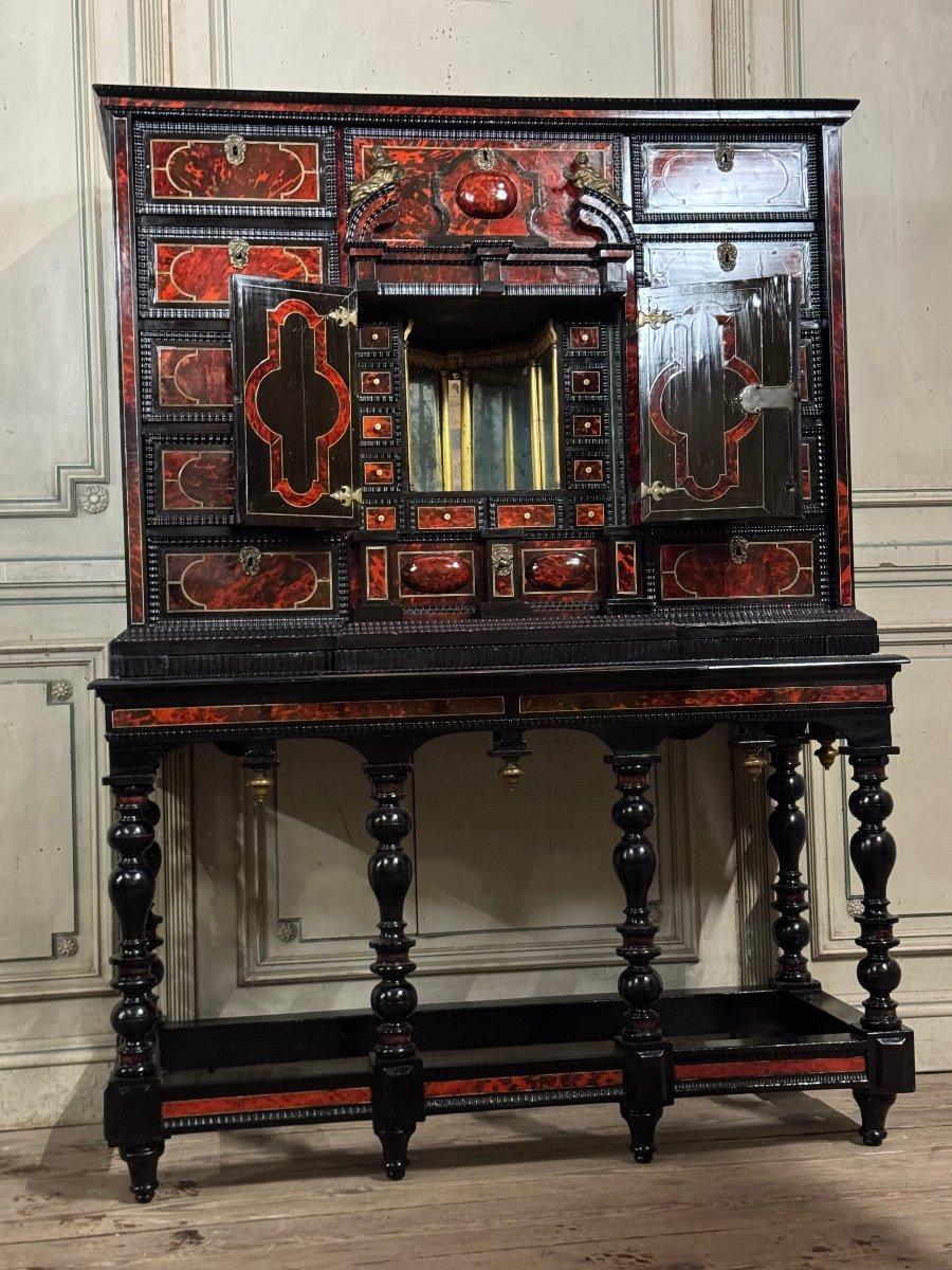 Important Antwerp Cabinet In Tortoiseshell, Ebony And Bronze, 17th Century In Excellent Condition For Sale In Honnelles, WHT