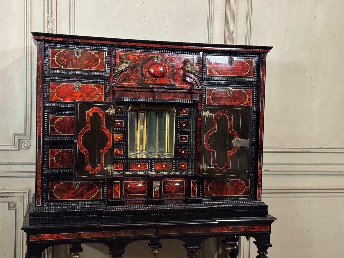 Important Antwerp Cabinet In Tortoiseshell, Ebony And Bronze, 17th Century For Sale 1