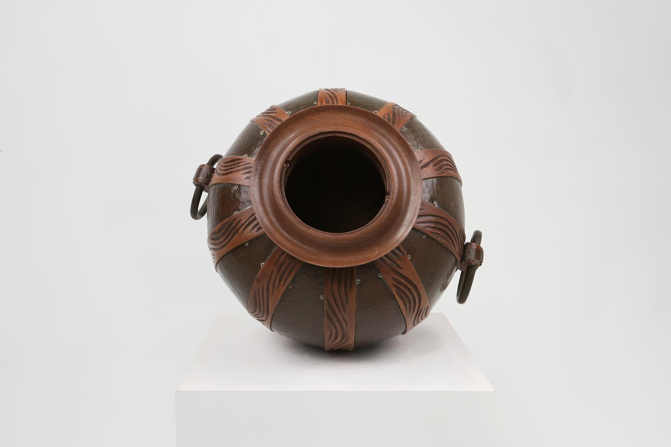 Importante jarrón bola Art Déco de Gustave Surrurier-Bovy, Bélgica ca. 1920 en venta 1