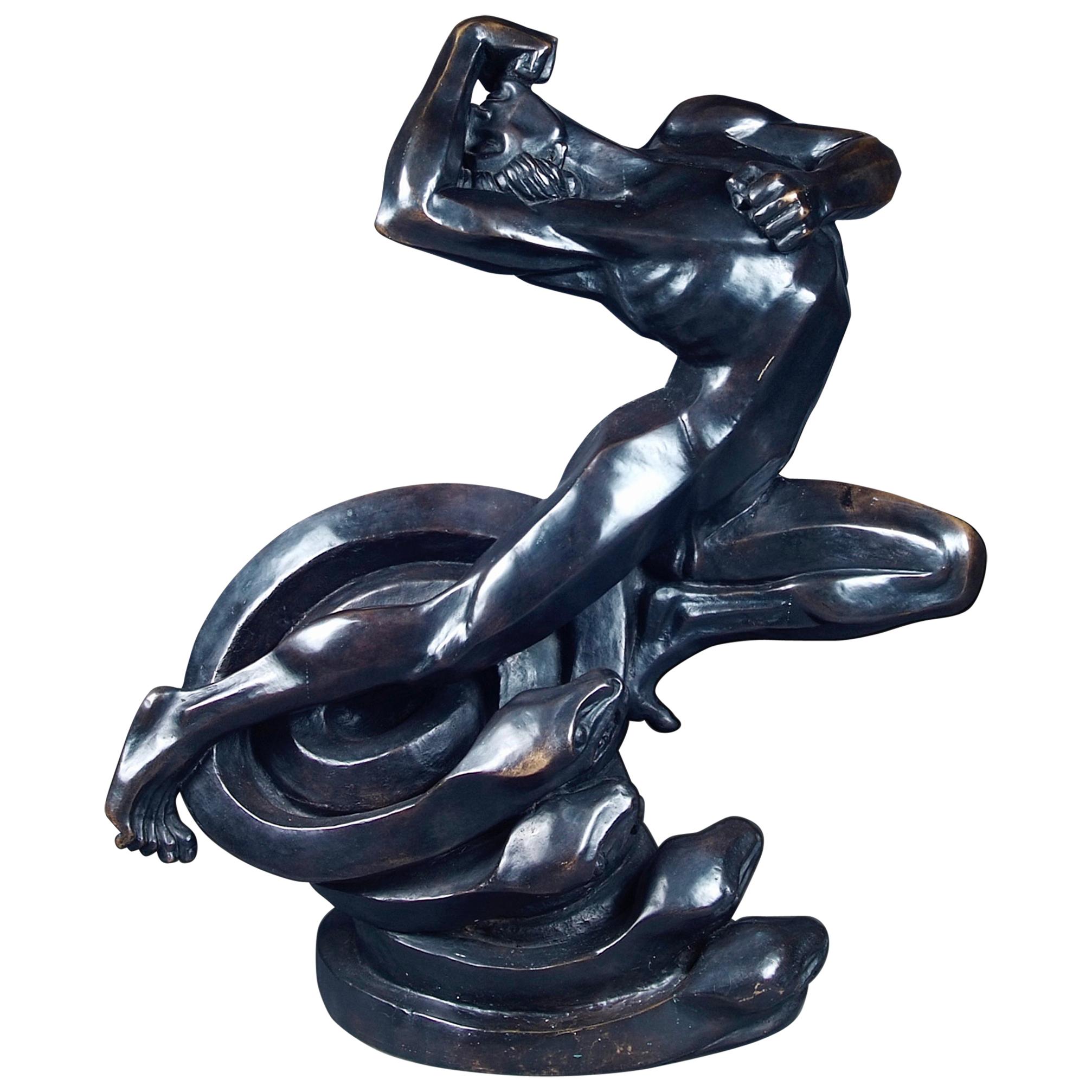 Important Art Deco Bronze by Boleslaw Biegas (1877-1954) For Sale