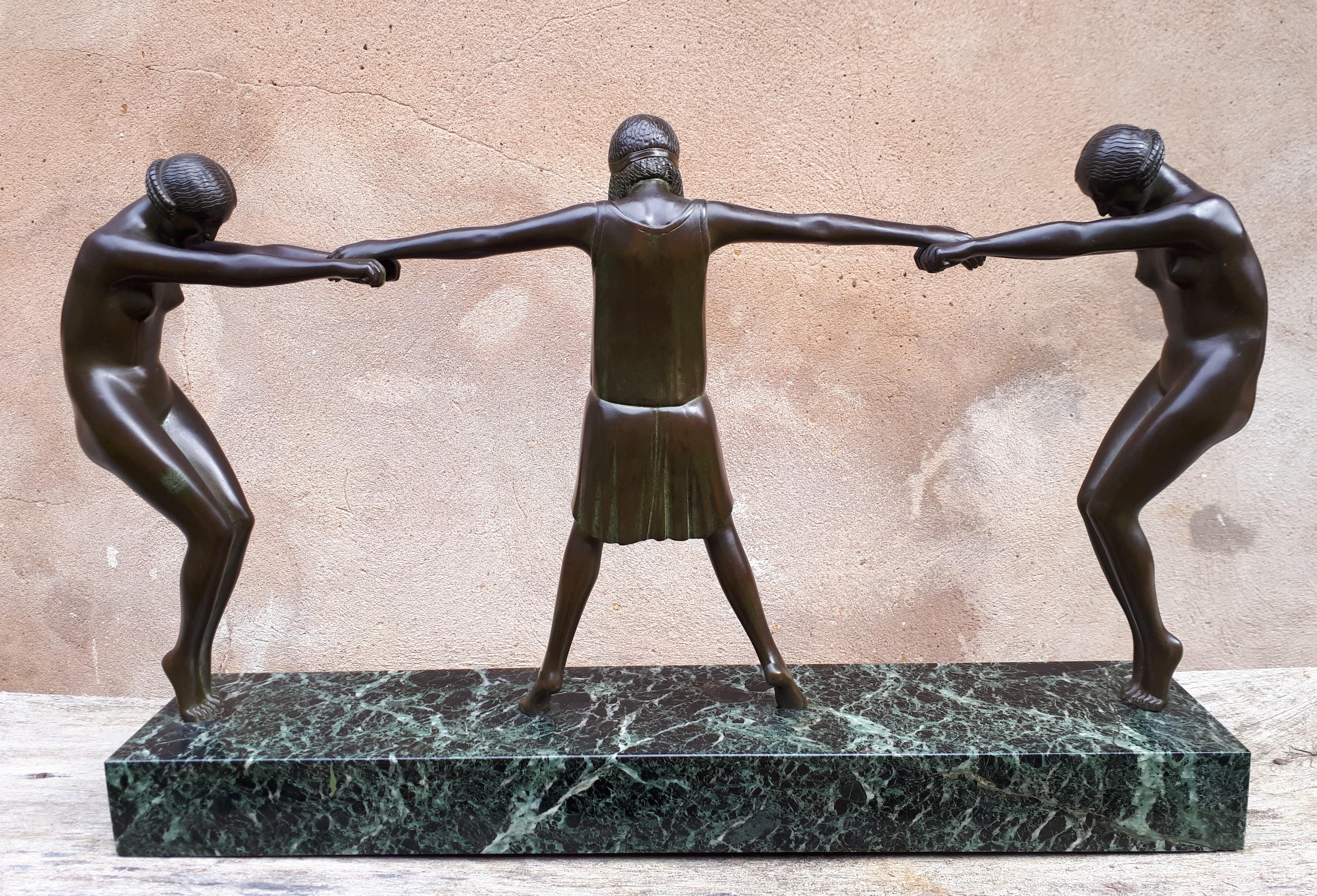 Bronze Importante sculpture Art Déco en bronze, de Claire Jeanne Roberte Colinet en vente