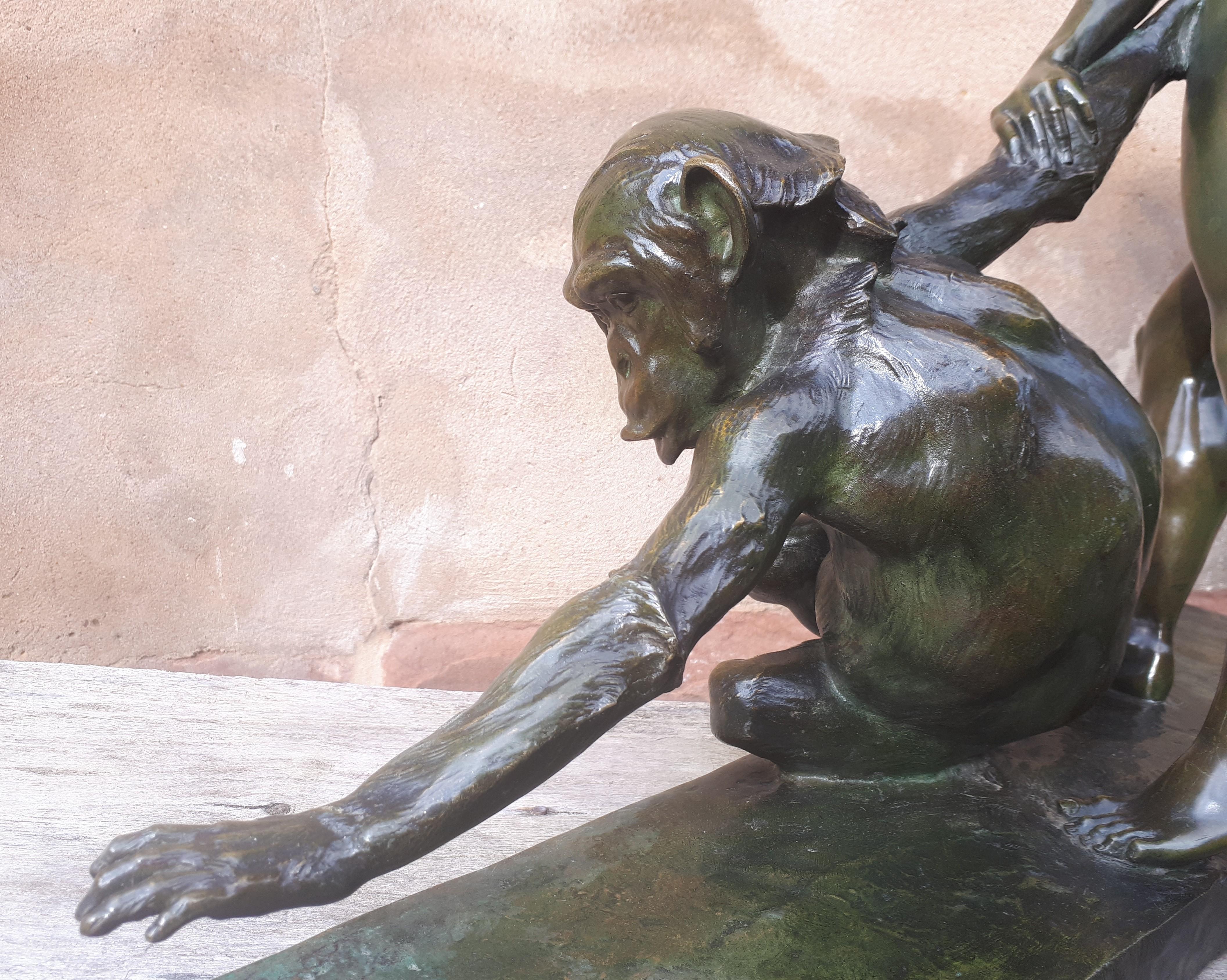 Importante sculpture Art Déco en bronze, de Jean Verschneider en vente 3