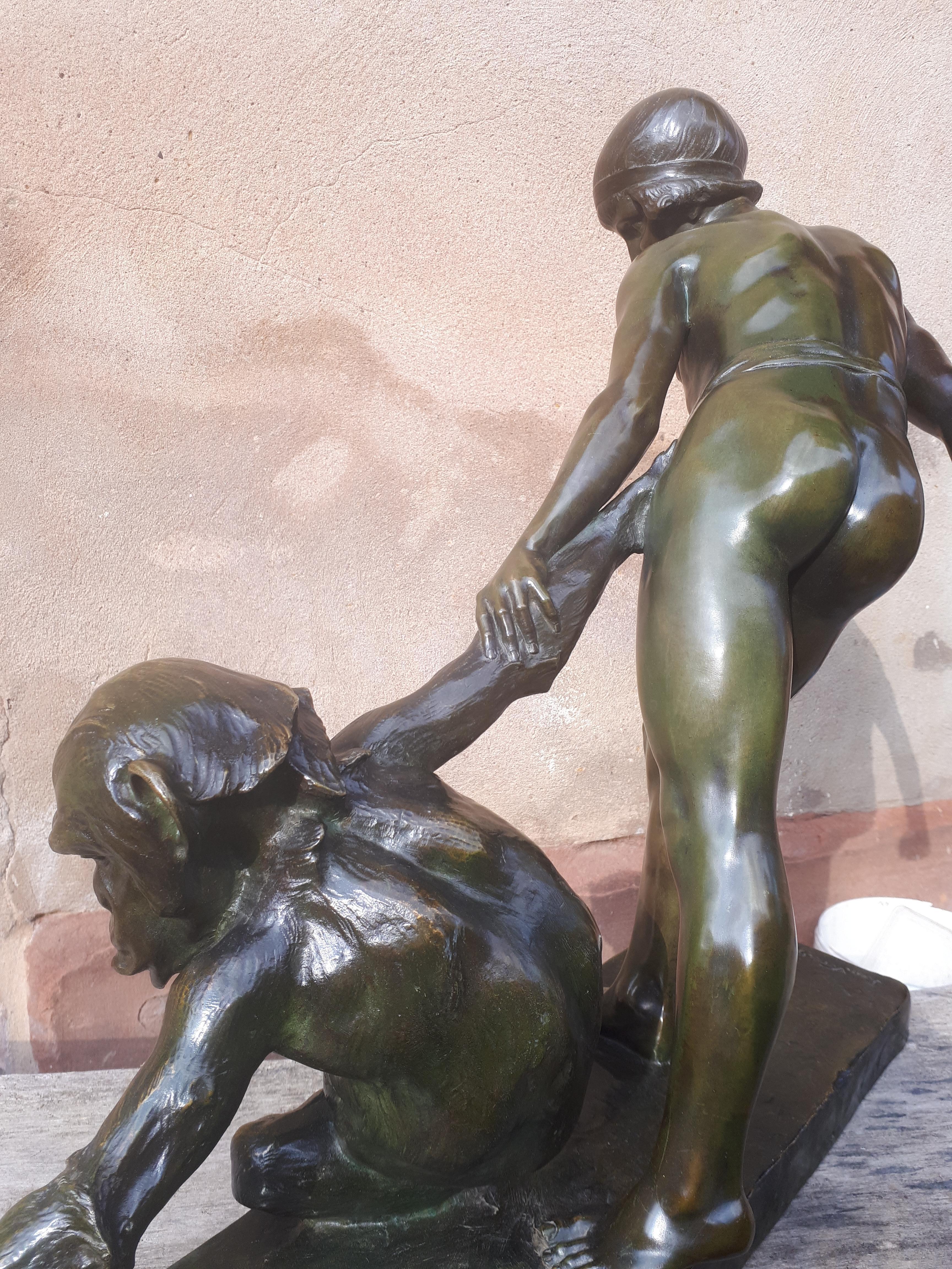 Importante sculpture Art Déco en bronze, de Jean Verschneider en vente 4