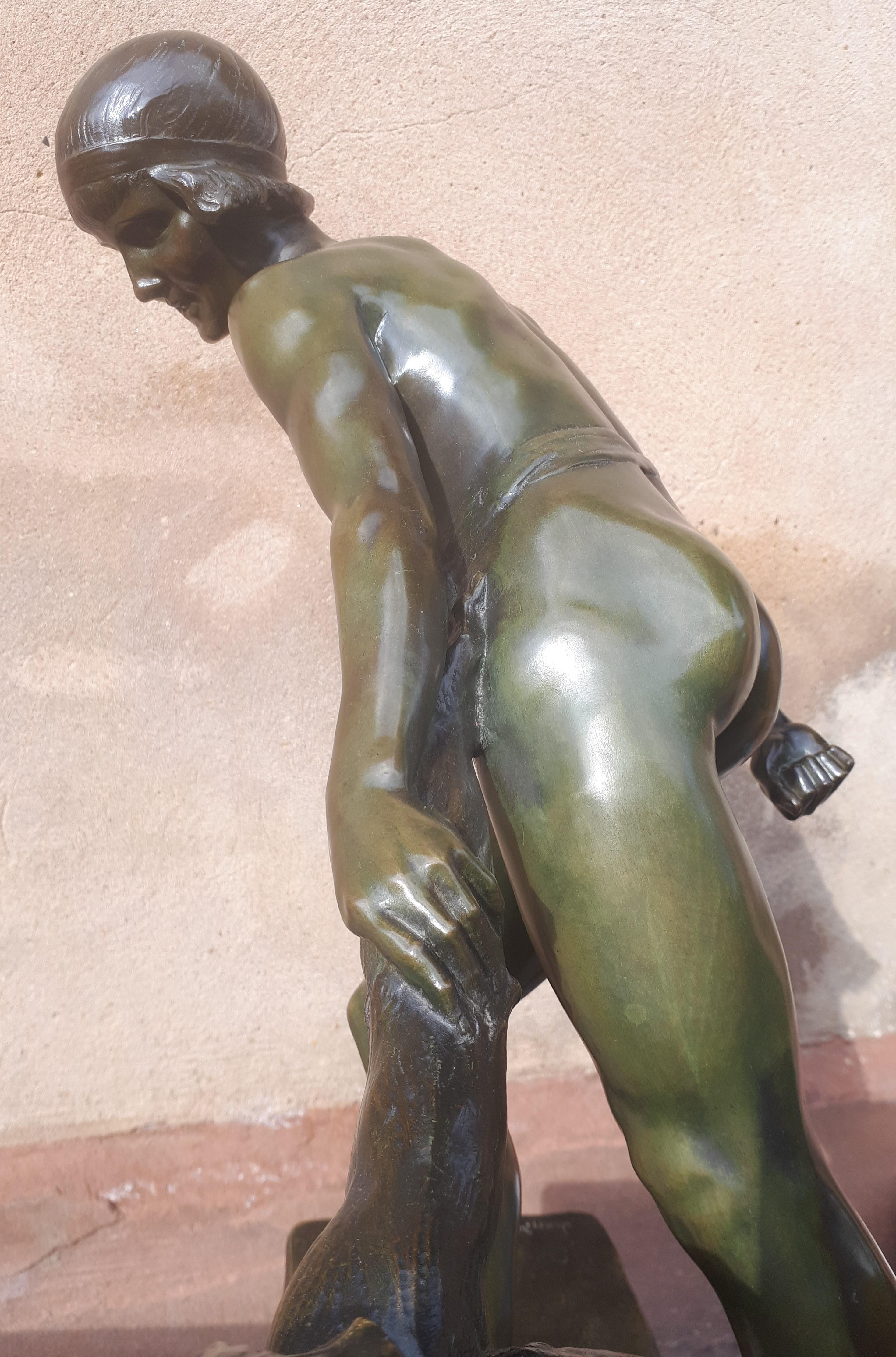Importante sculpture Art Déco en bronze, de Jean Verschneider en vente 1