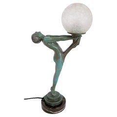 Important Art Deco Clarté Sculpture Lamp Lueur Lumineuse de Max Le Verrier