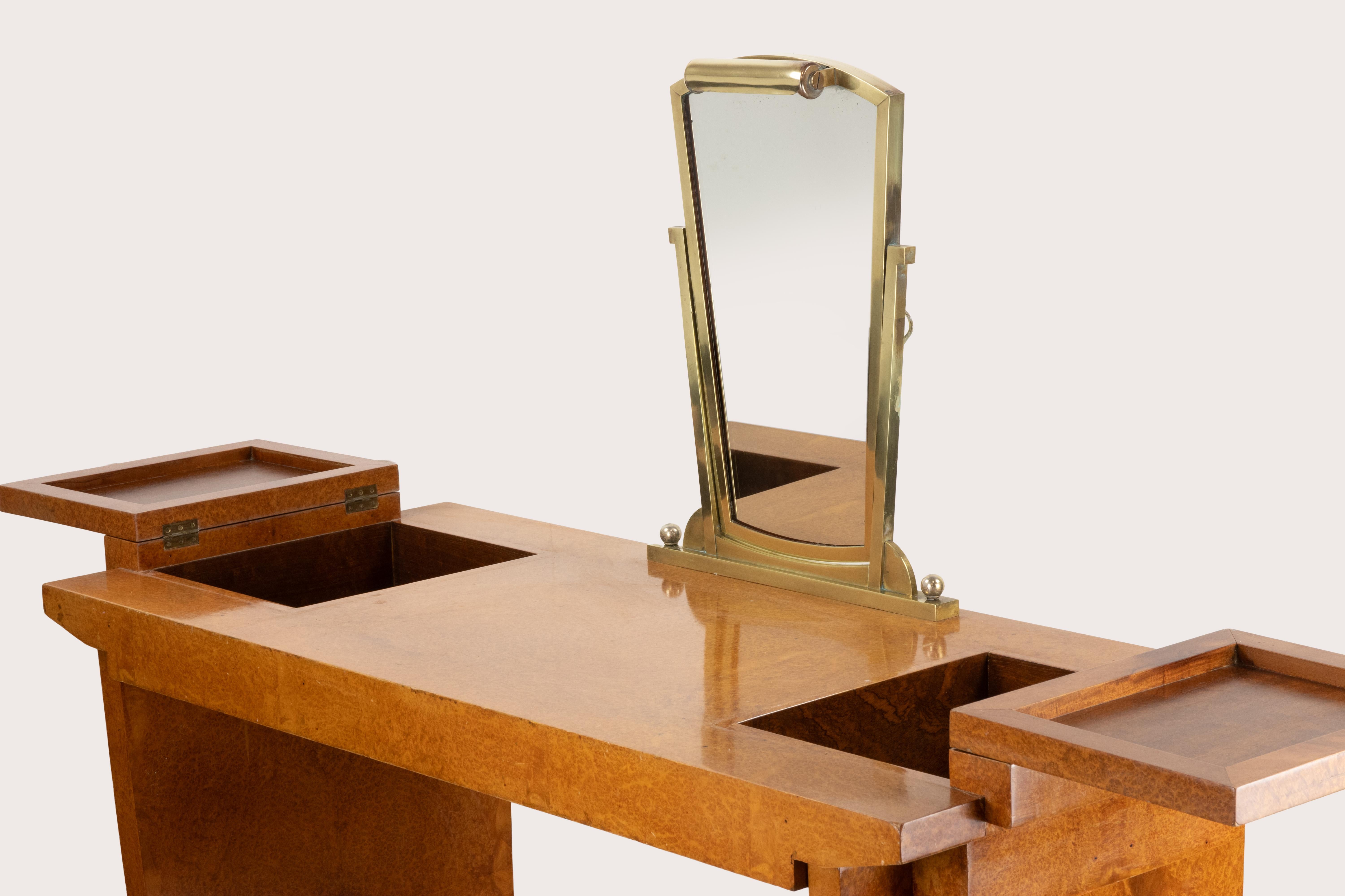 Mogano Importante console Art Déco di Jules Leleu in vendita