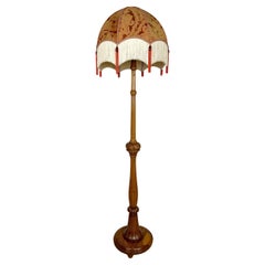 Important Art Deco Floor Lamp in Carved Oak, France, Circa 1920