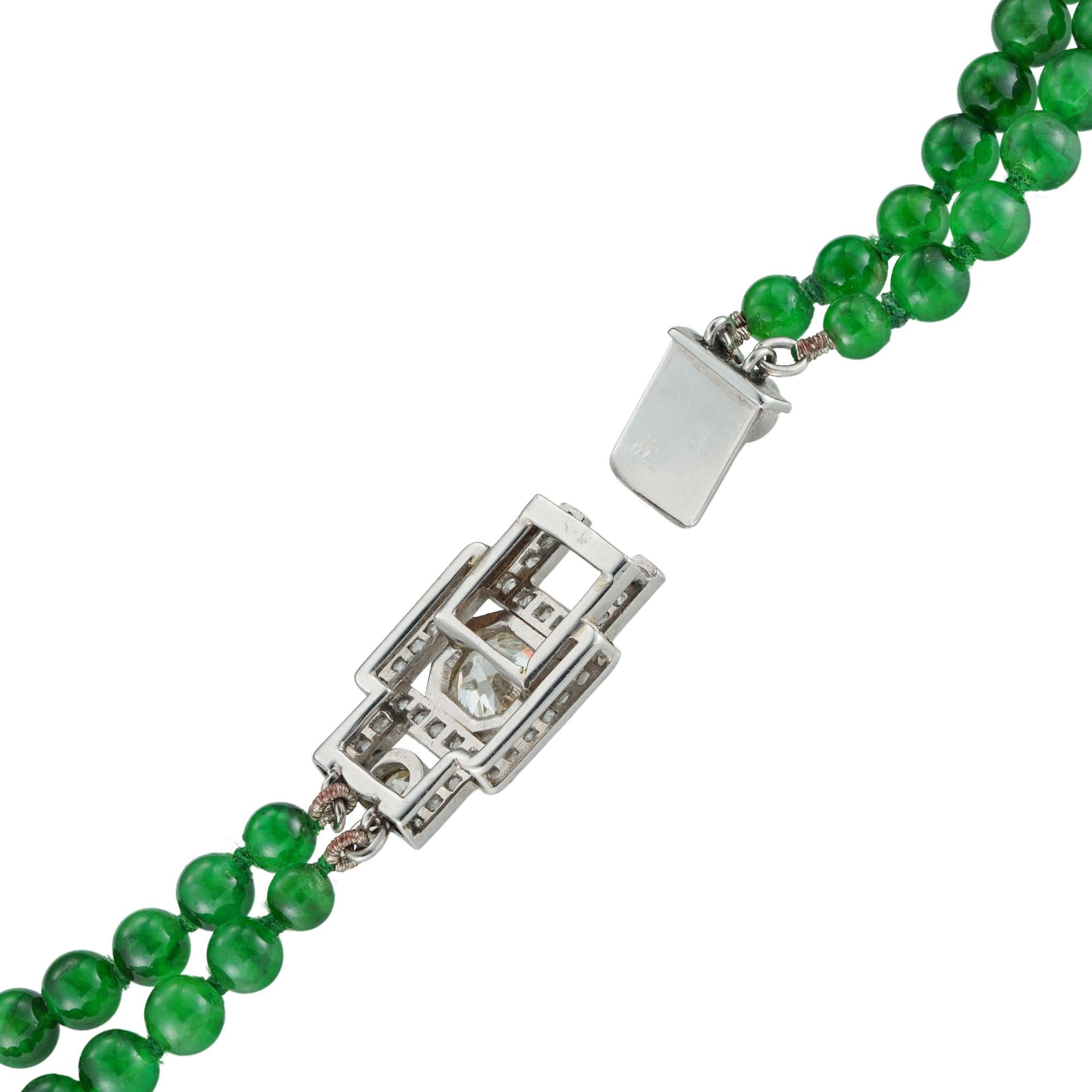An Important Jade And Diamond Double Strand Necklace 1