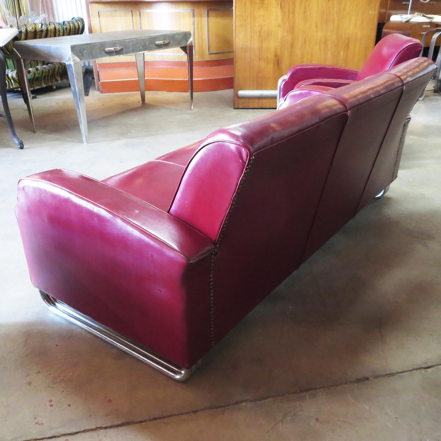 Important Art Deco Sofa Set by KEM Weber for Lloyd Furniture 2